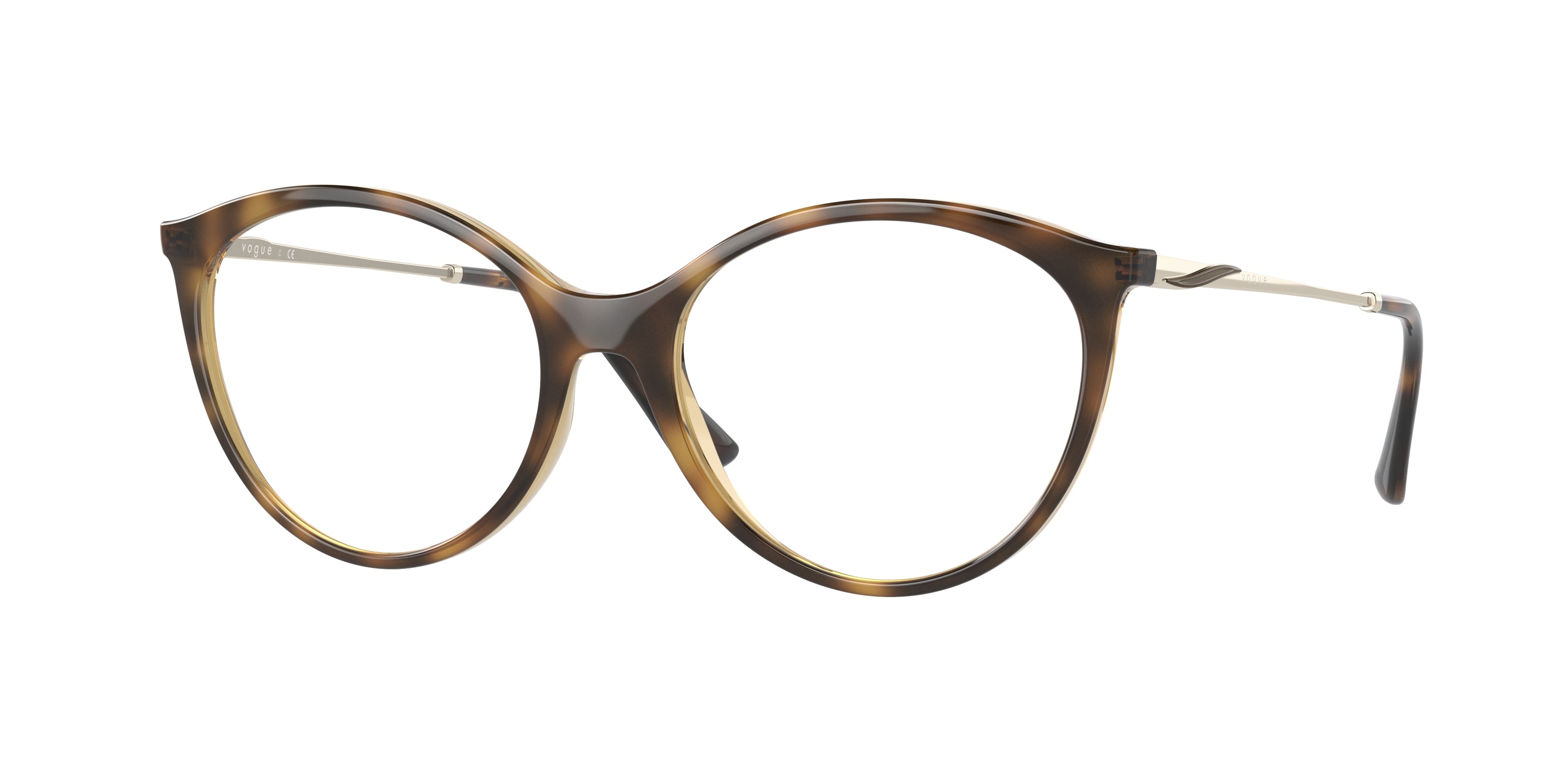 Vogue VO5387F Oval Eyeglasses  W656-Dark Havana 53-140-17 - Color Map Brown