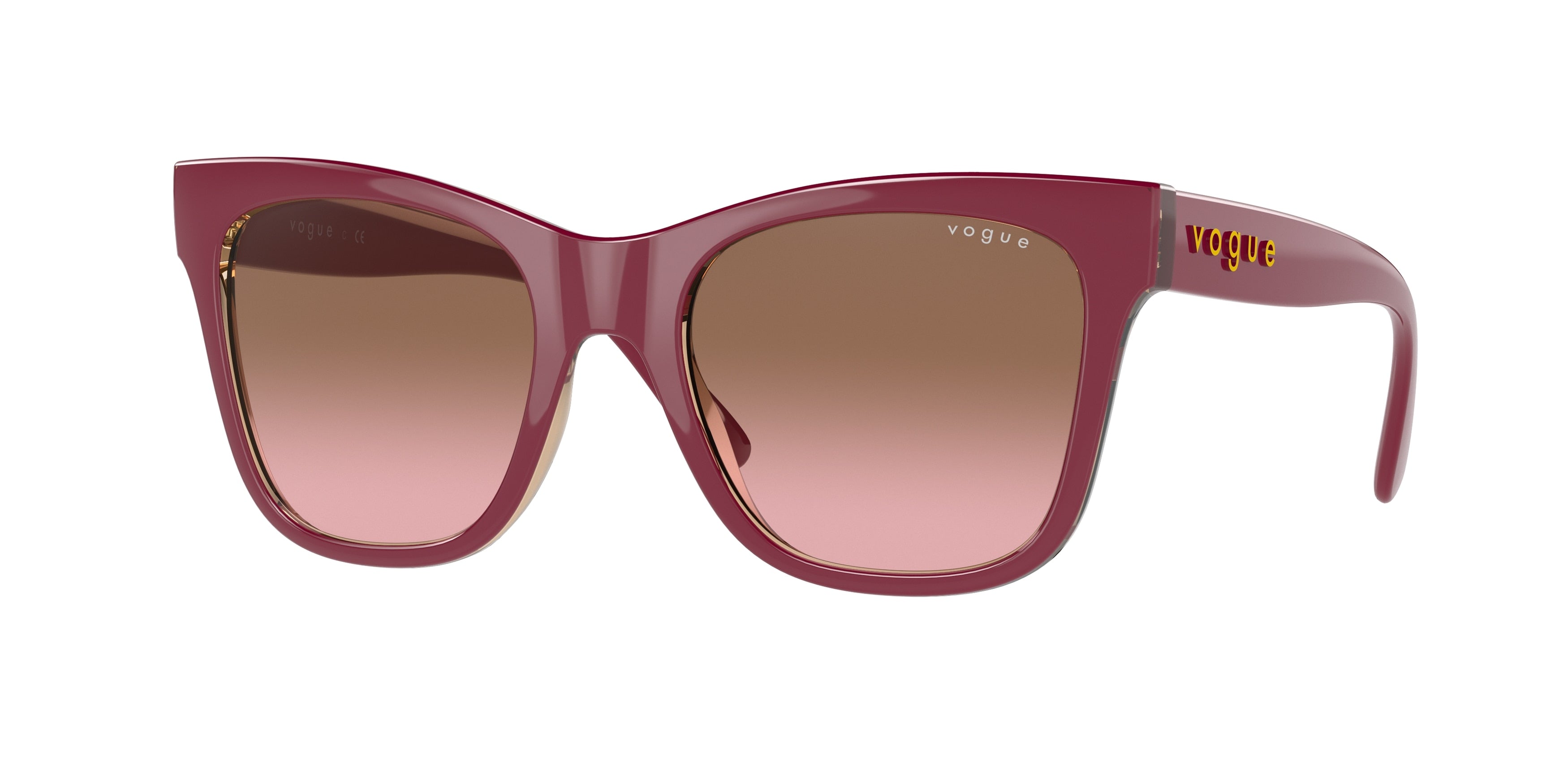 Vogue VO5428S Cat Eye Sunglasses  299414-Top Bordeaux/Serigraphy 51-140-19 - Color Map Red