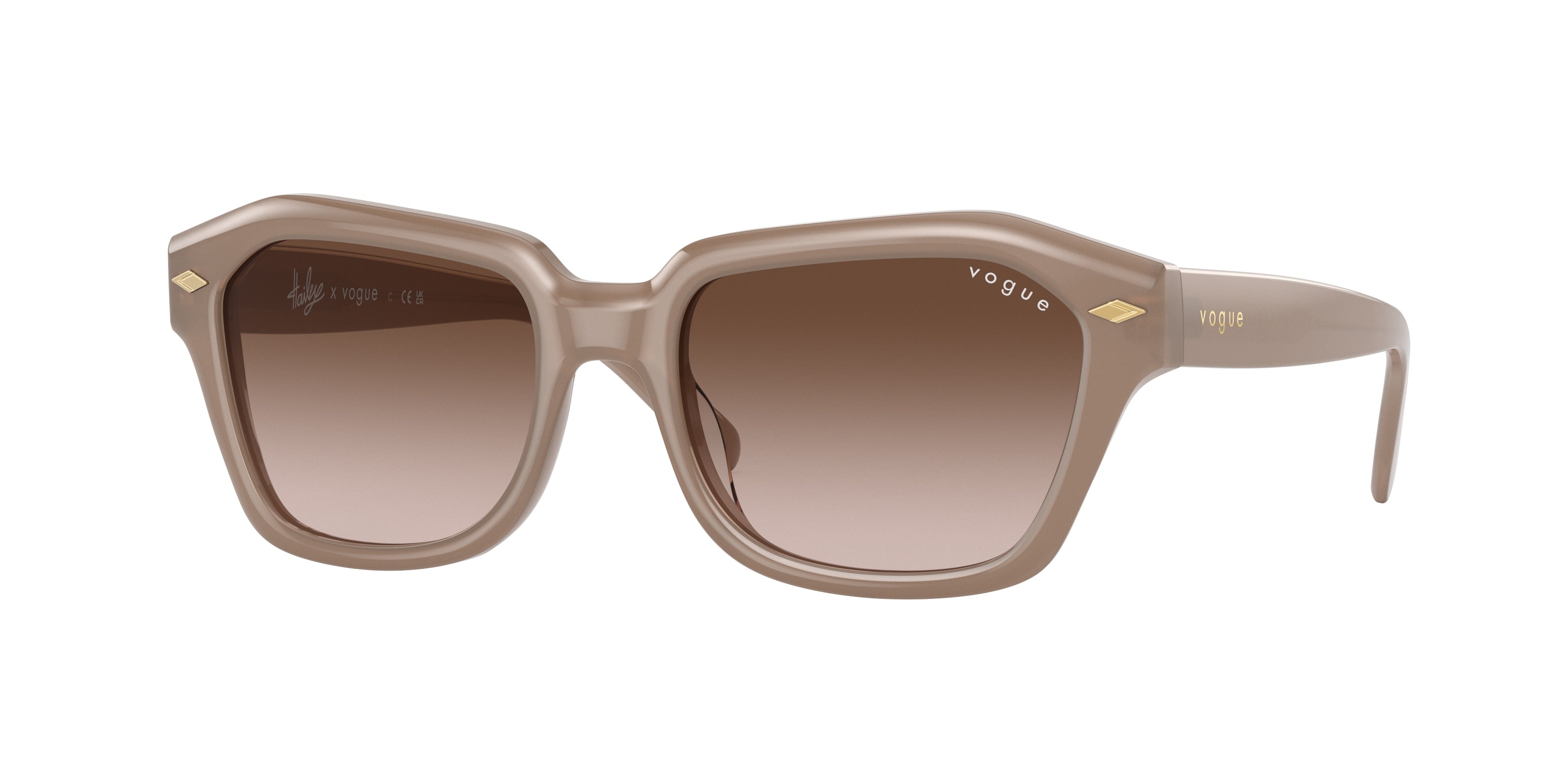 Vogue VO5444S Irregular Sunglasses  300813-Opal Sand 52-135-18 - Color Map Brown