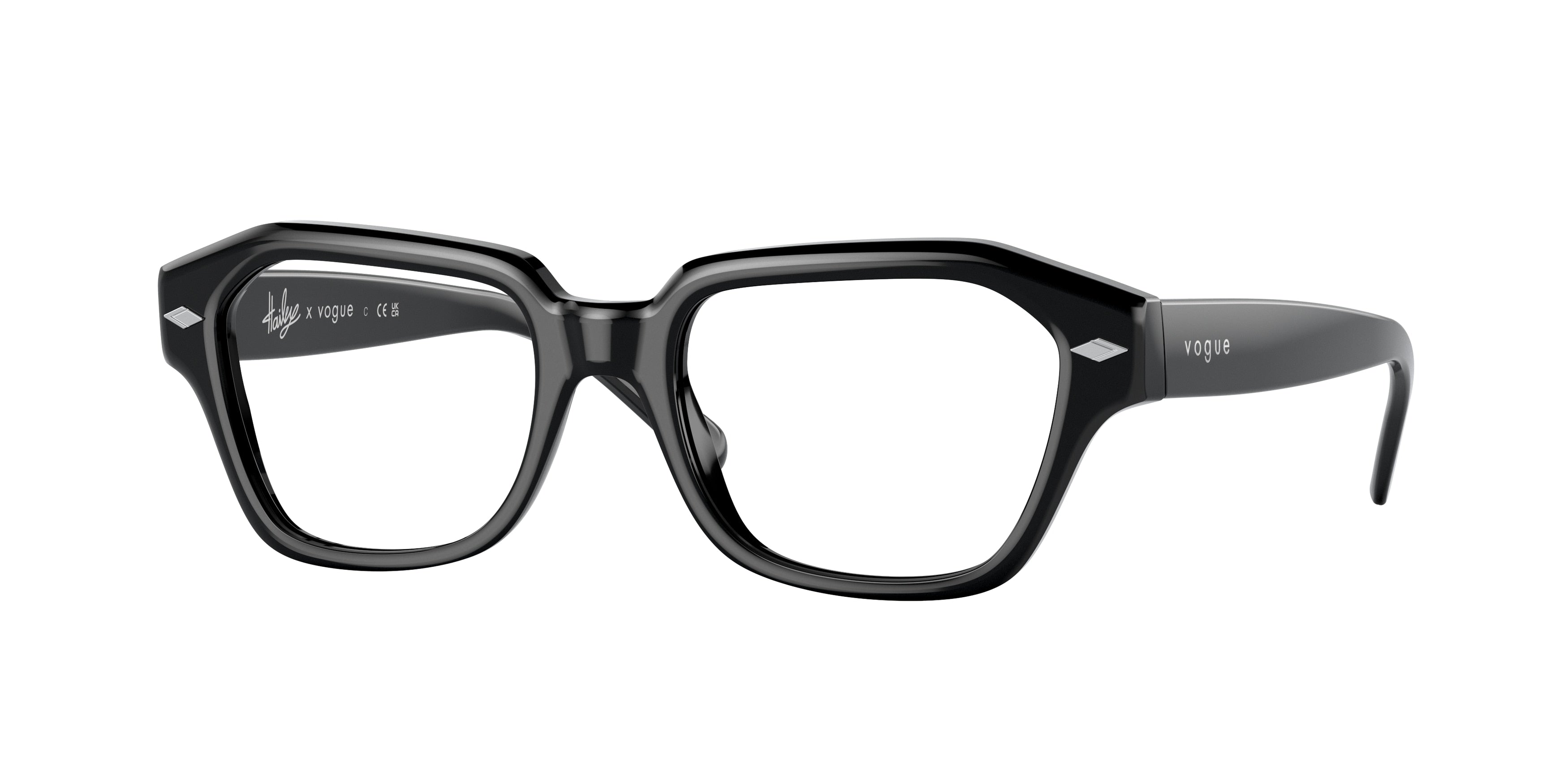 Vogue VO5447F Irregular Eyeglasses  W44-Black 51-135-17 - Color Map Black