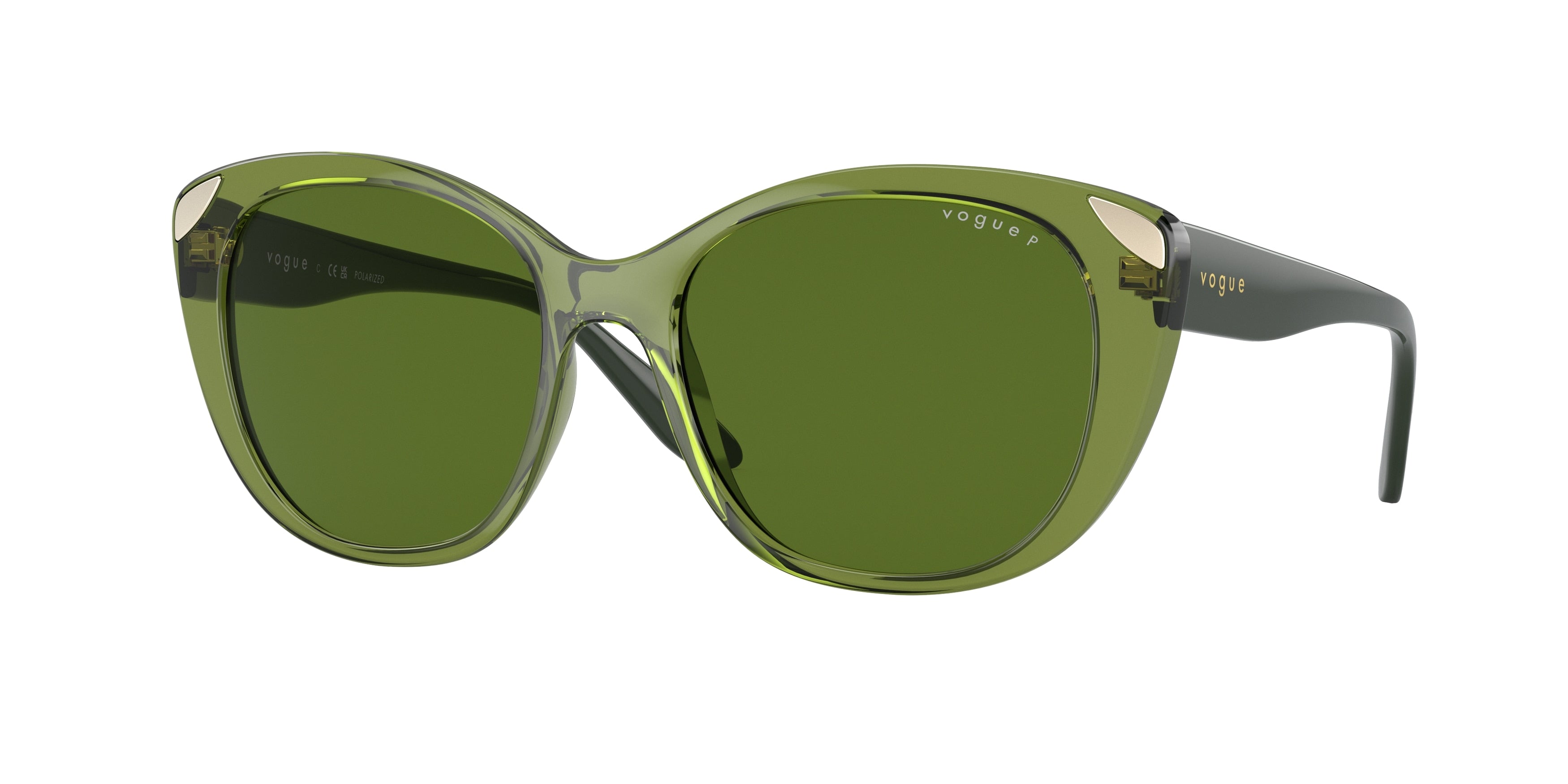 Vogue VO5457S Butterfly Sunglasses  30332P-Transparent Green 53-135-17 - Color Map Green