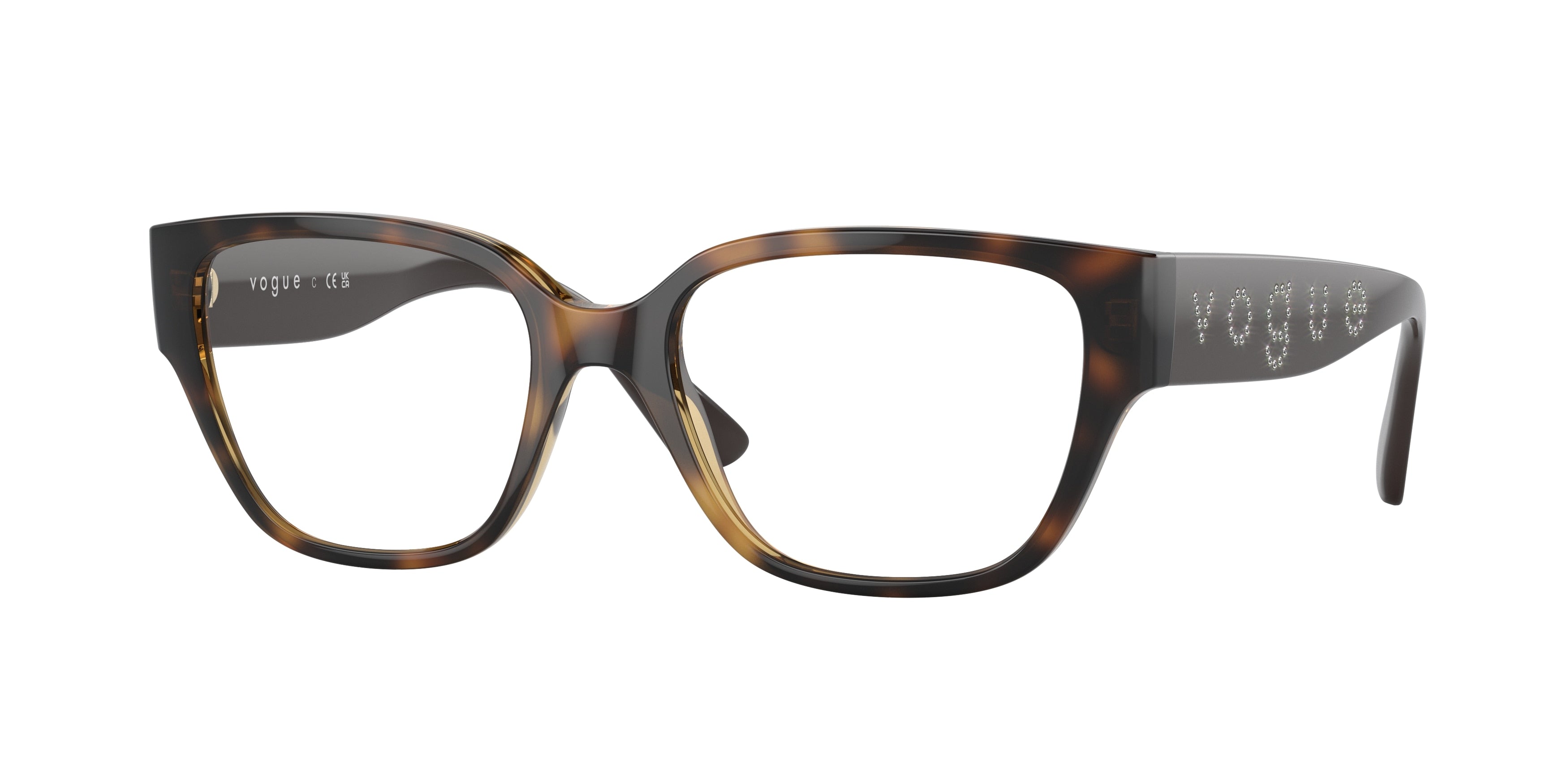 Vogue VO5458B Pillow Eyeglasses  W656-Dark Havana 53-140-18 - Color Map Brown