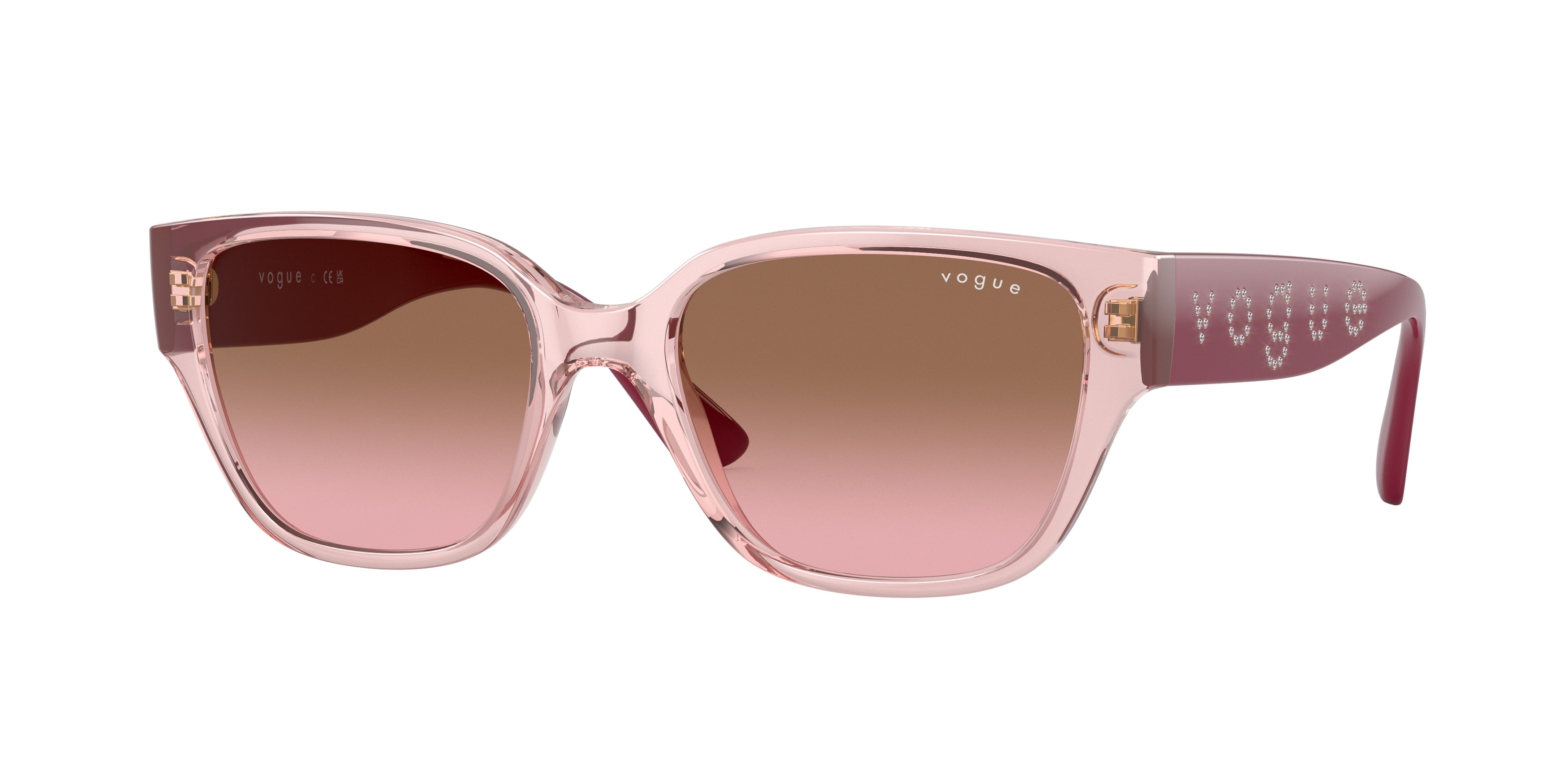 Vogue VO5459SB Pillow Sunglasses  282814-Transparent Light Pink 53-140-18 - Color Map Pink