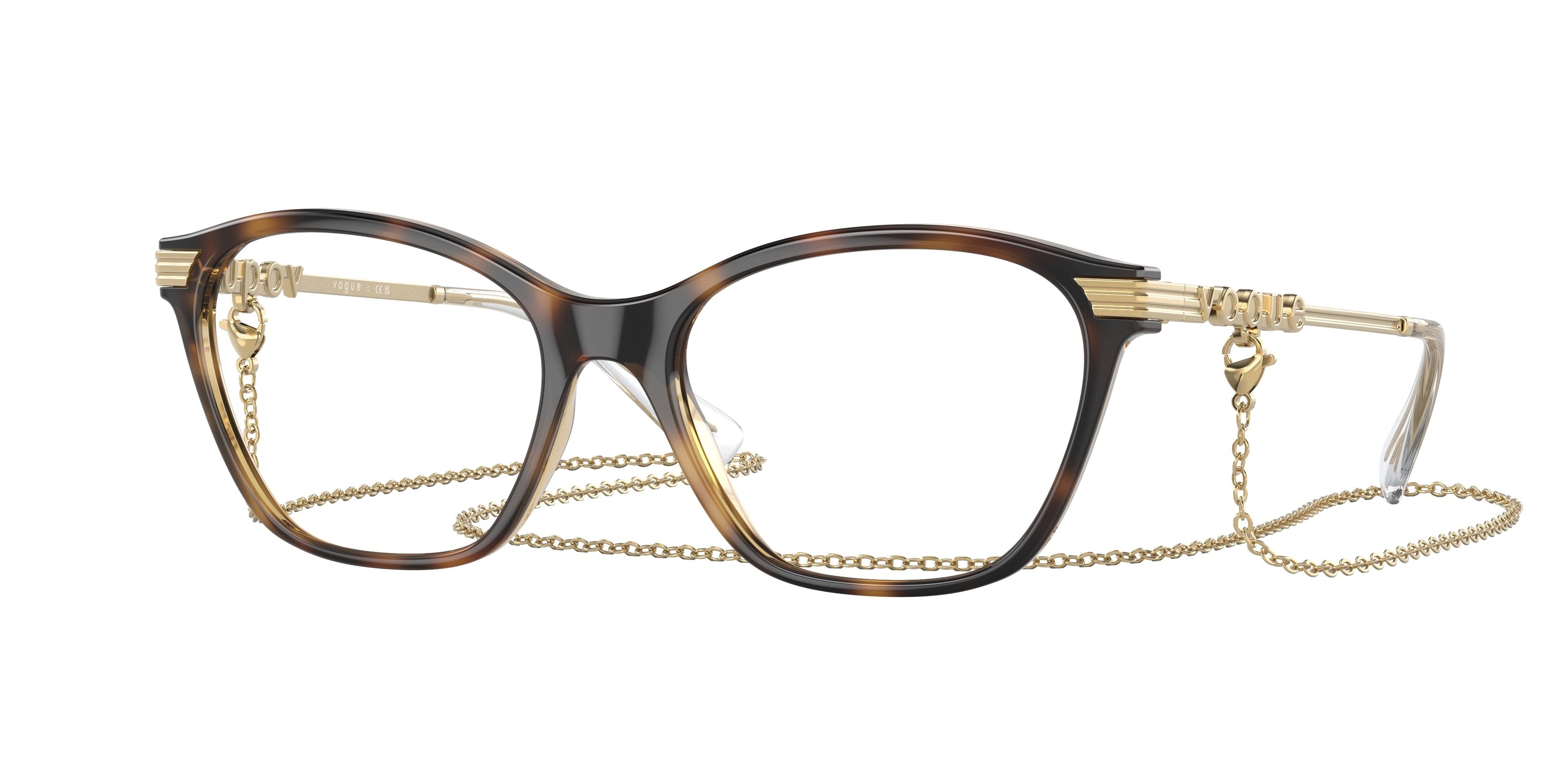 Vogue VO5461 Cat Eye Eyeglasses  W656-Dark Havana 53-135-17 - Color Map Brown