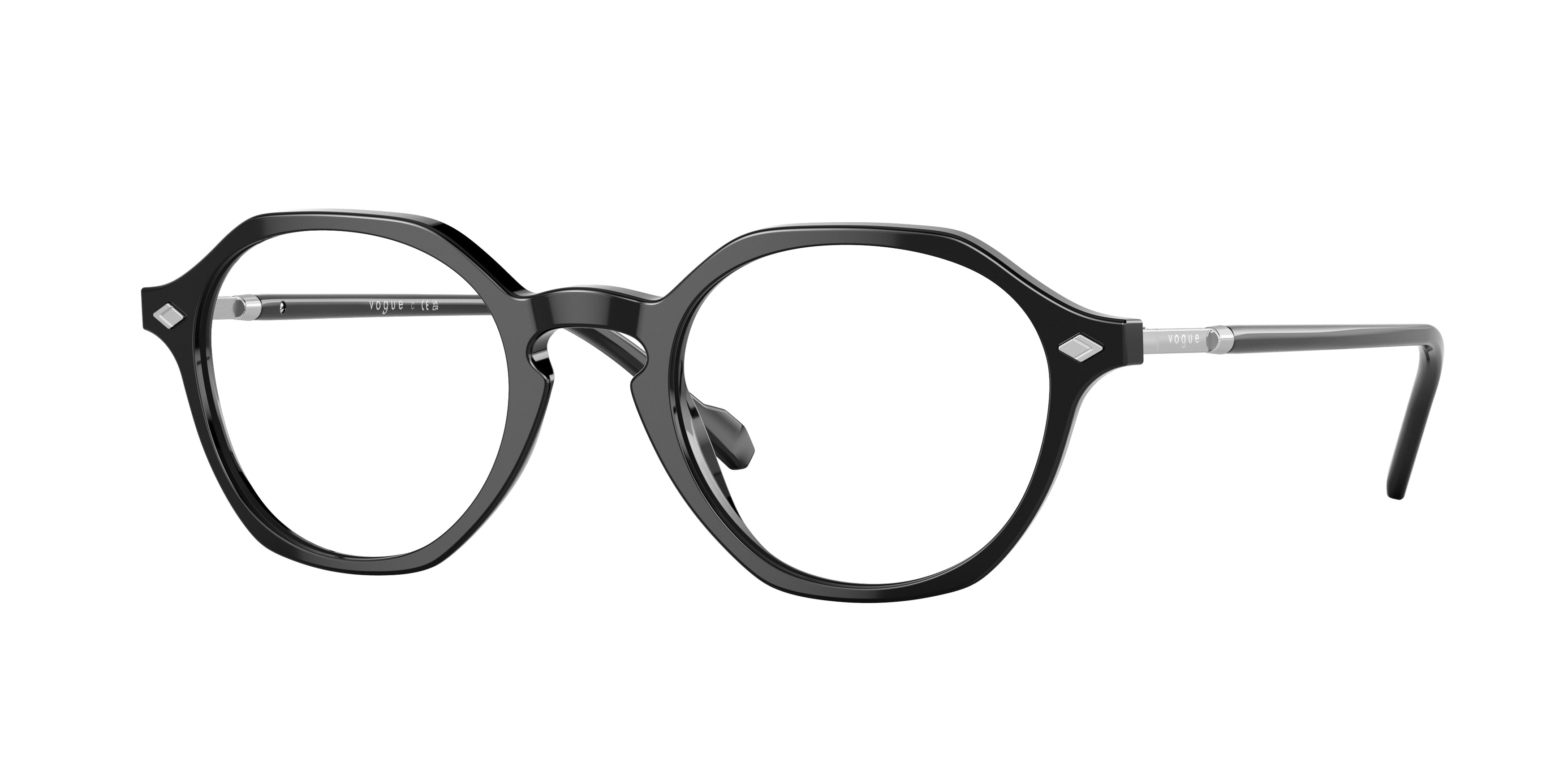 Vogue VO5472 Irregular Eyeglasses  W44-Black 49-145-21 - Color Map Black