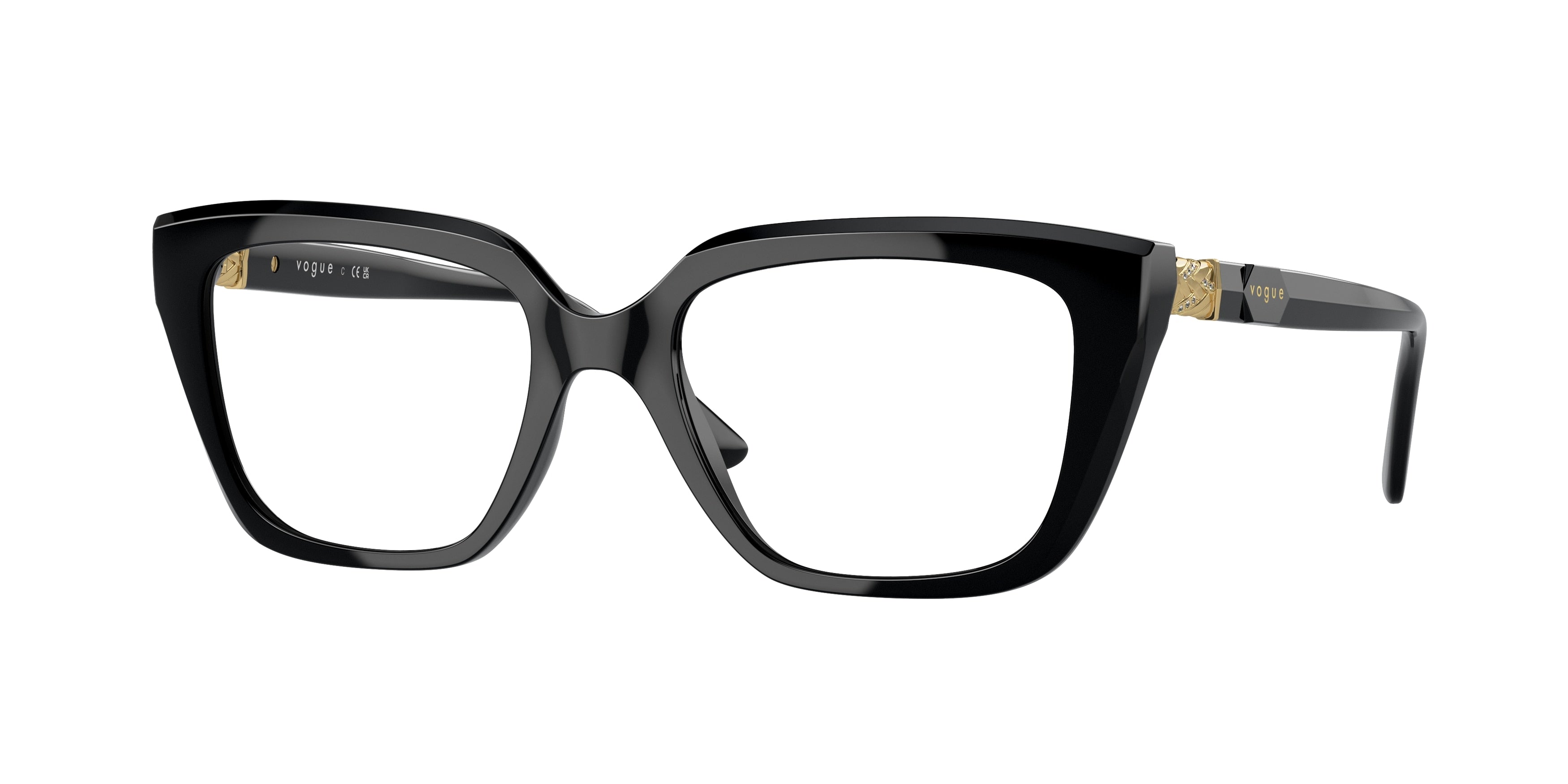 Vogue VO5477B Rectangle Eyeglasses  W44-Black 52-140-18 - Color Map Black