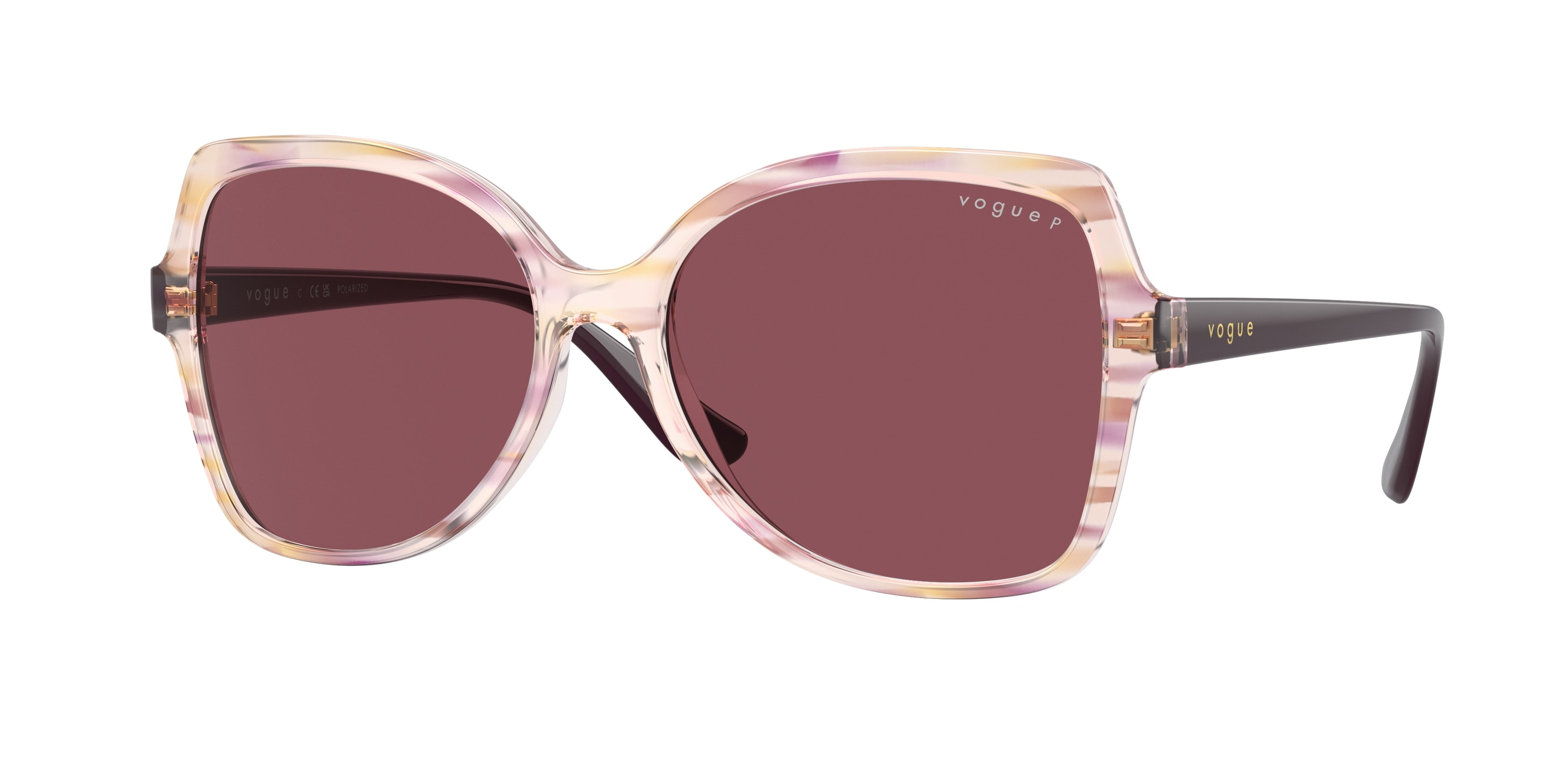 Vogue VO5488S Butterfly Sunglasses  30625Q-Top Texture Violet/Pink 56-140-16 - Color Map Violet