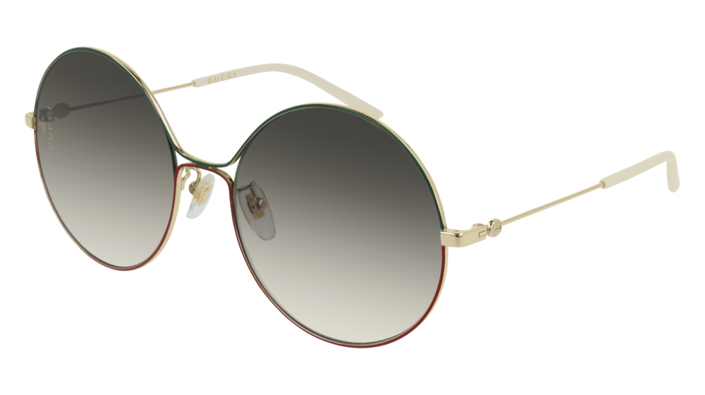 GUCCI GG0395S ROUND / OVAL Sunglasses For Women  GG0395S-003 GOLD GOLD / BROWN MULTICOLOR 58-20-140