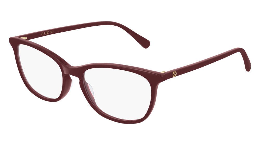 GUCCI GG0549O RECTANGULAR / SQUARE Eyeglasses For Women  GG0549O-005 BURGUNDY BURGUNDY / TRANSPARENT TRANSPARENT 52-16-140