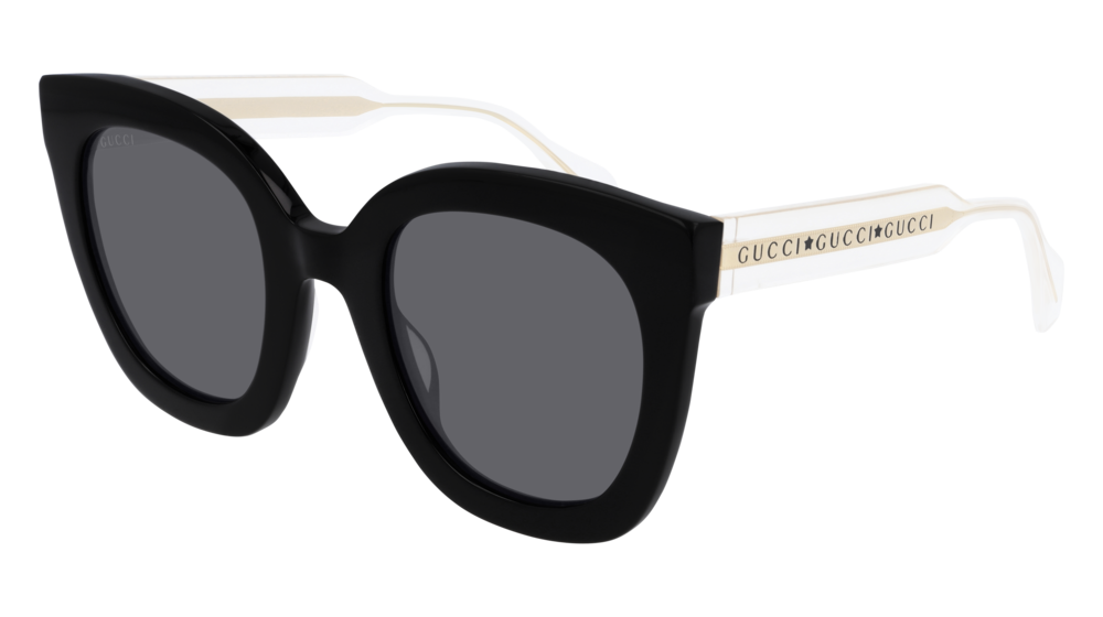 Embellished Rectangular Sunglasses in White - Gucci