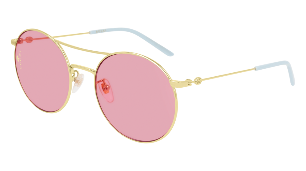 GUCCI GG0680S ROUND / OVAL Sunglasses For Women  GG0680S-004 GOLD GOLD / PINK SHINY 56-20-145