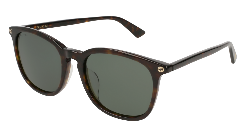 GUCCI GG0154SA ROUND / OVAL Sunglasses For UNISEX  GG0154SA-002 HAVANA HAVANA / GREEN DARK 53-19-150