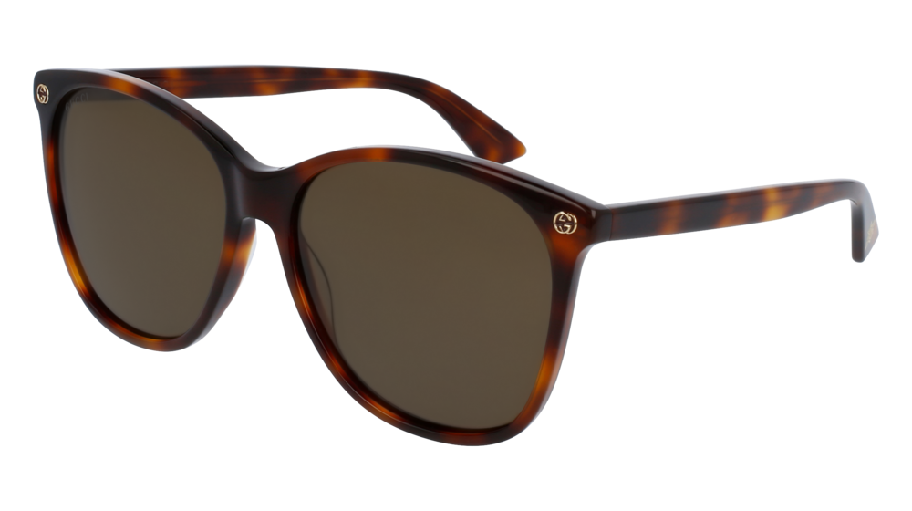 GUCCI GG0024S ROUND / OVAL Sunglasses For Women  GG0024S-002 HAVANA HAVANA / BROWN SHINY 58-16-140