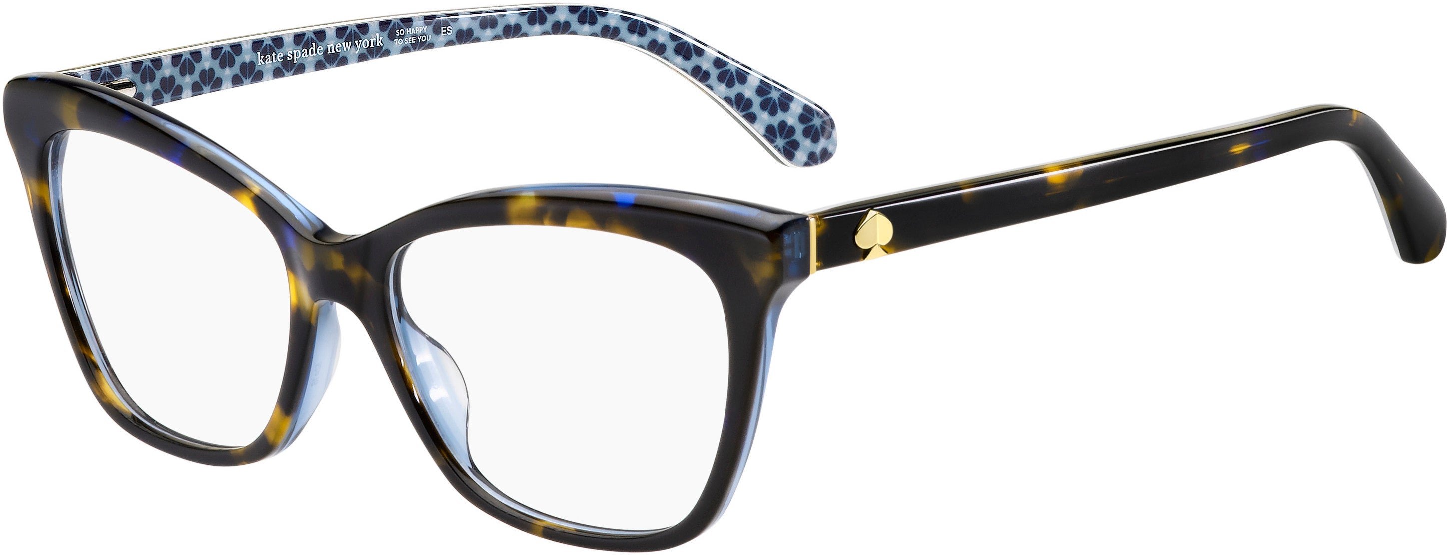 Kate Spade Adria Cat Eye/butterfly Eyeglasses 0IPR-0IPR  Havana Blue (00 Demo Lens)