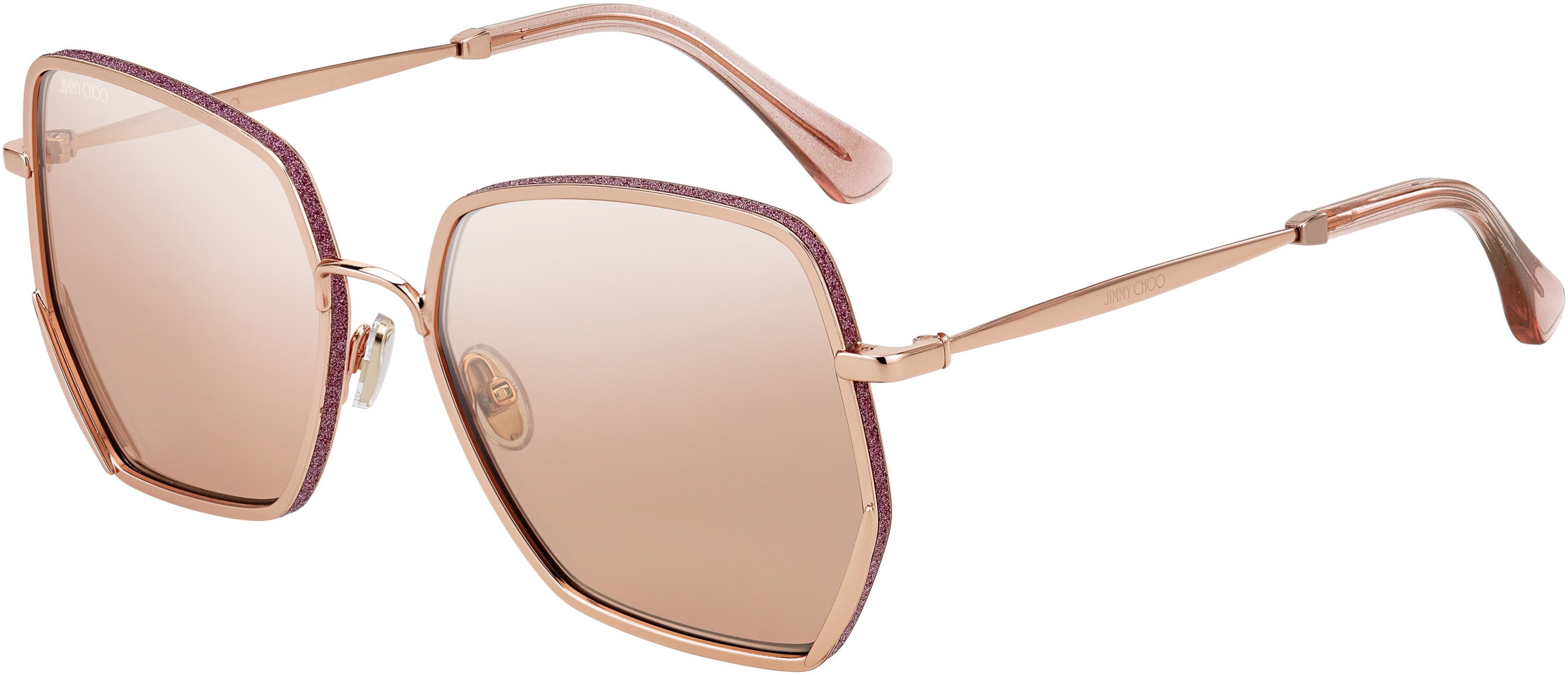 Jimmy Choo Aline/S Square Sunglasses 0EYR-0EYR  Gold Pink (2S Pink Flash Silver)