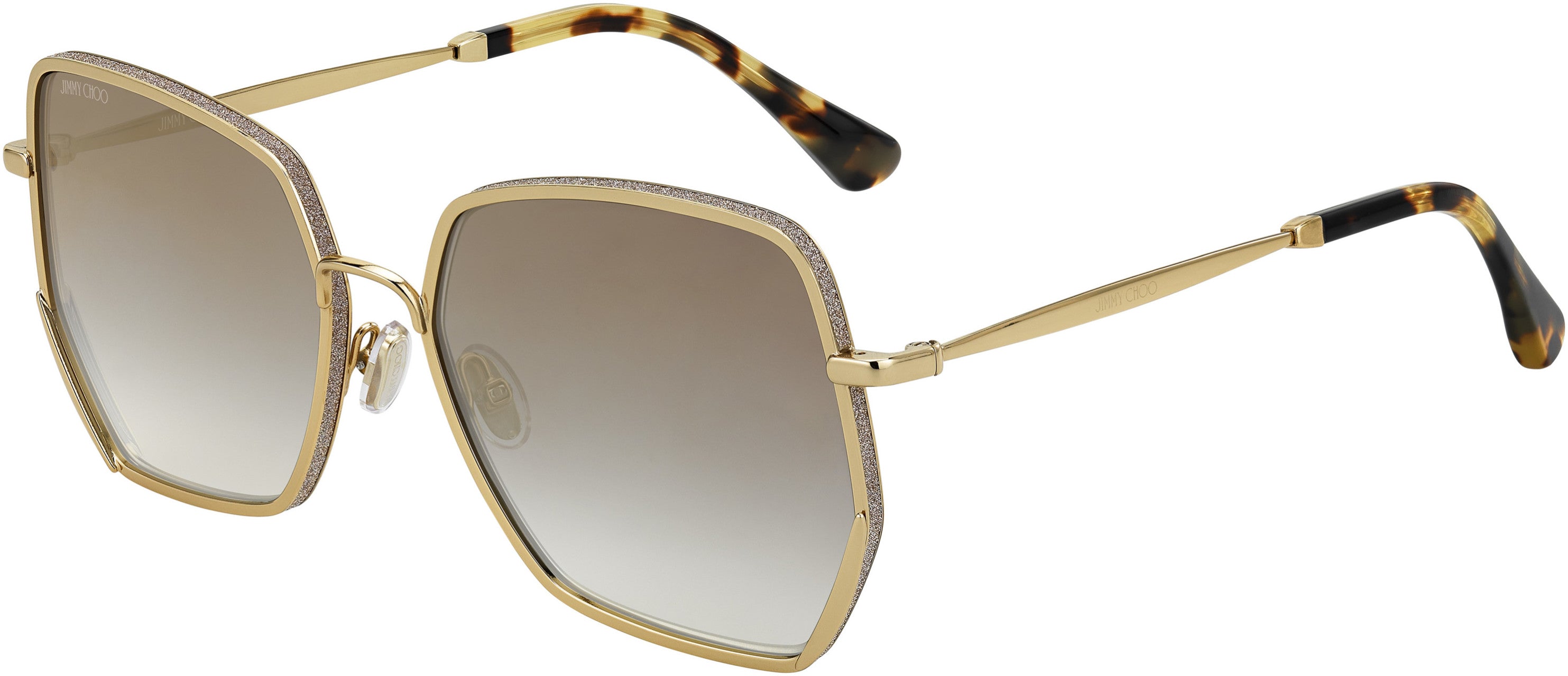 Jimmy Choo Aline/S Square Sunglasses 0J5G-0J5G  Gold (FQ Gray Sf Gold Sp)