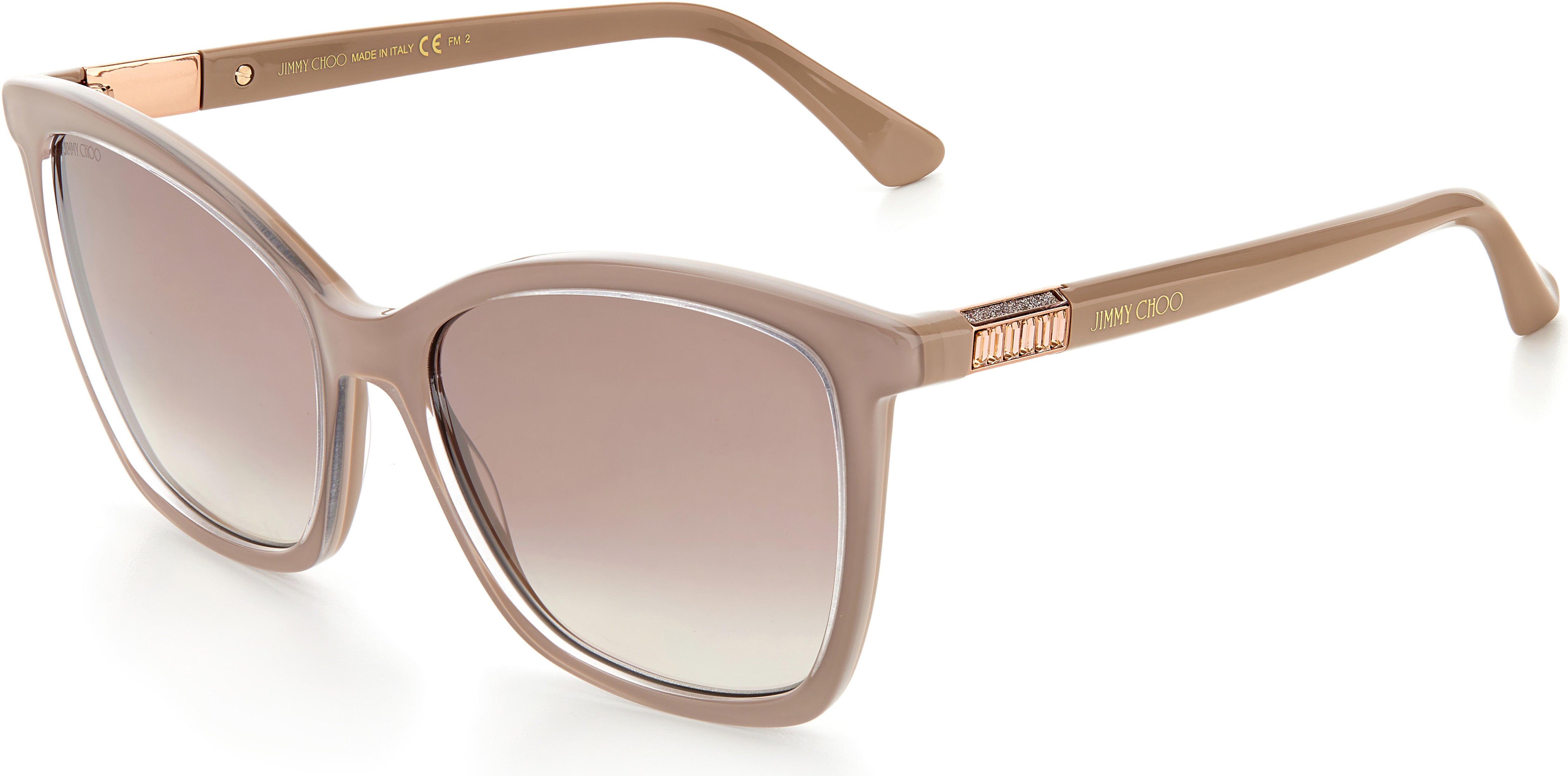 Jimmy Choo Ali/S Rectangular Sunglasses 0FWM-0FWM  Nude (NQ Brown Mirror Gradient)