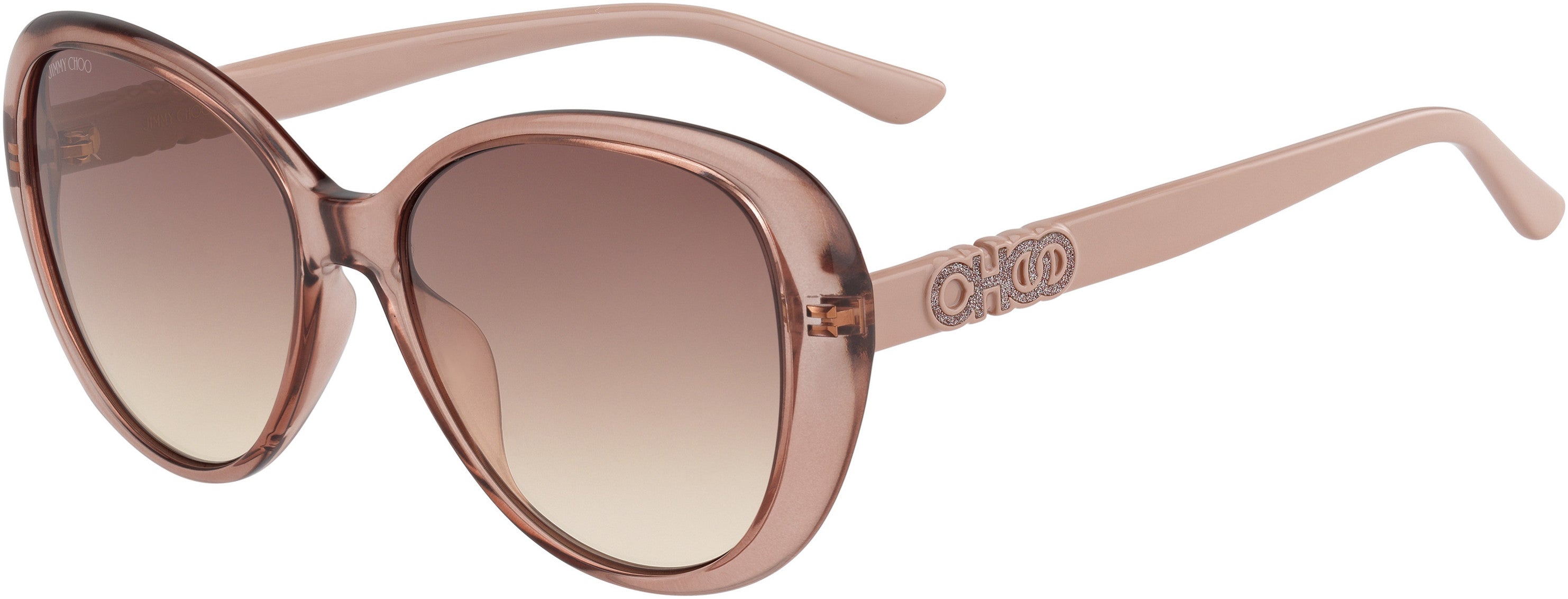 Jimmy Choo Amira/G/S Oval Modified Sunglasses 0FWM-0FWM  Nude (HA Brown Gradient)