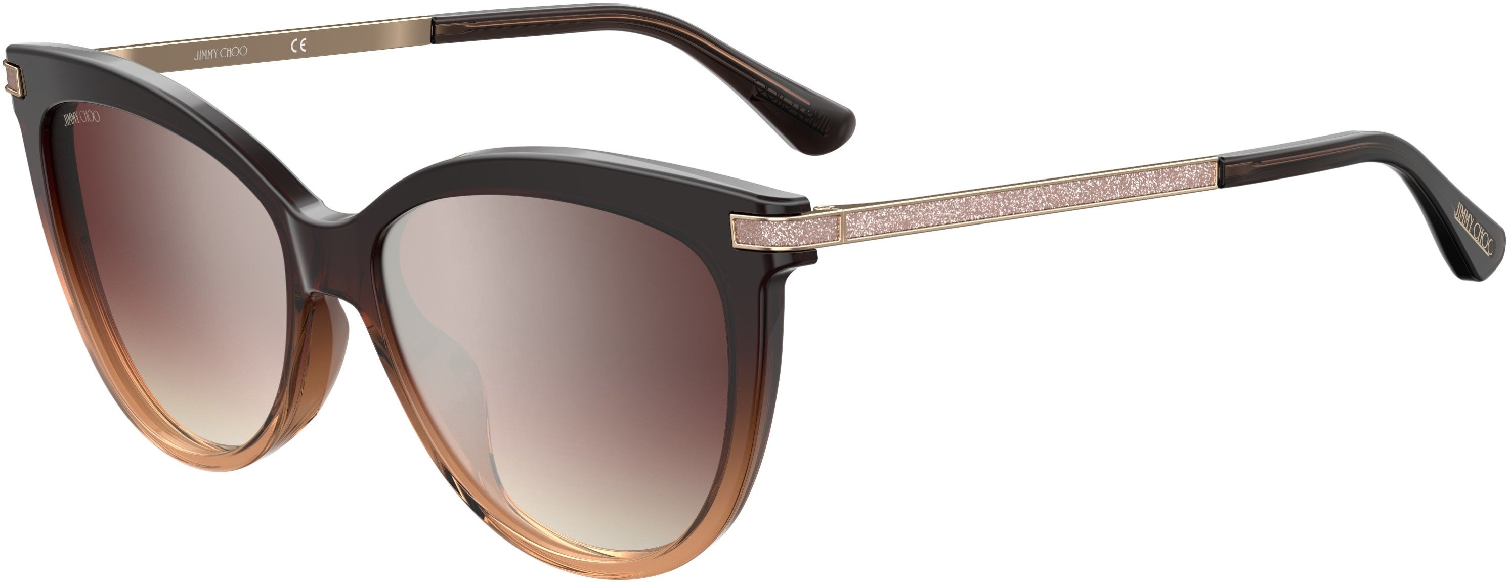 Jimmy Choo Axelle/G/S Cat Eye/butterfly Sunglasses 00MY-00MY  Brown Shaded Beige (NQ Brown Mirror Gradient)