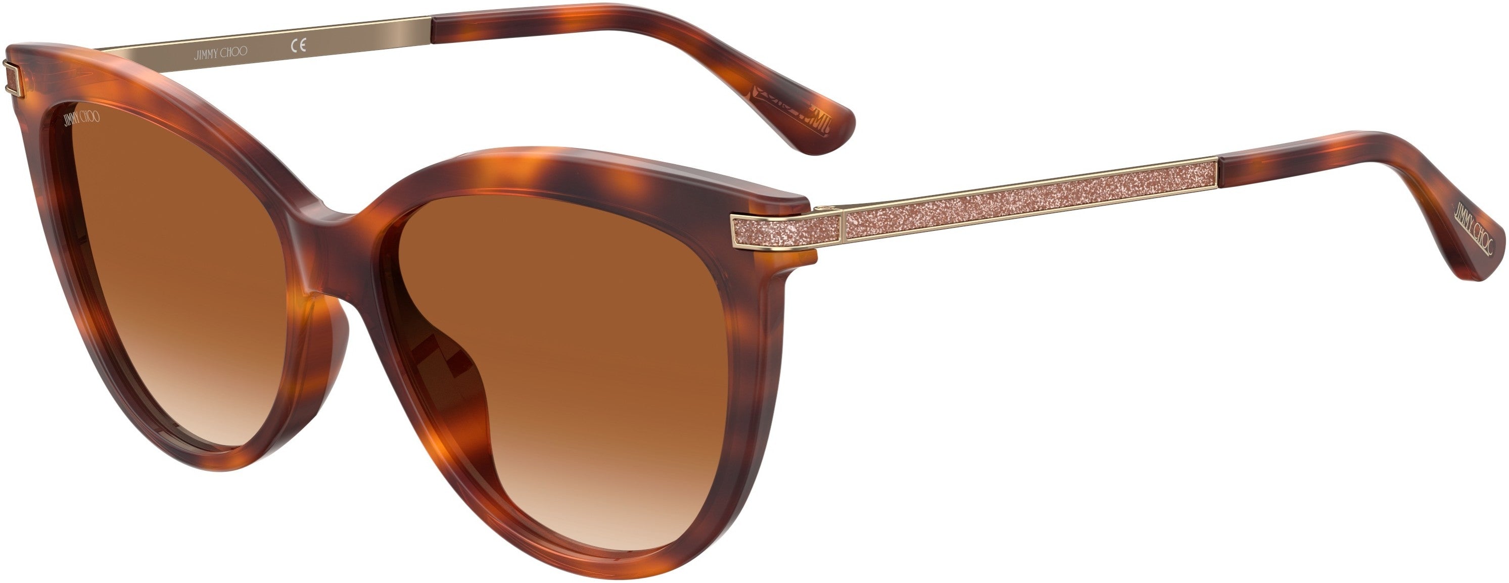 Jimmy Choo Axelle/G/S Cat Eye/butterfly Sunglasses 00UC-00UC  Red Havana (HA Brown Gradient)