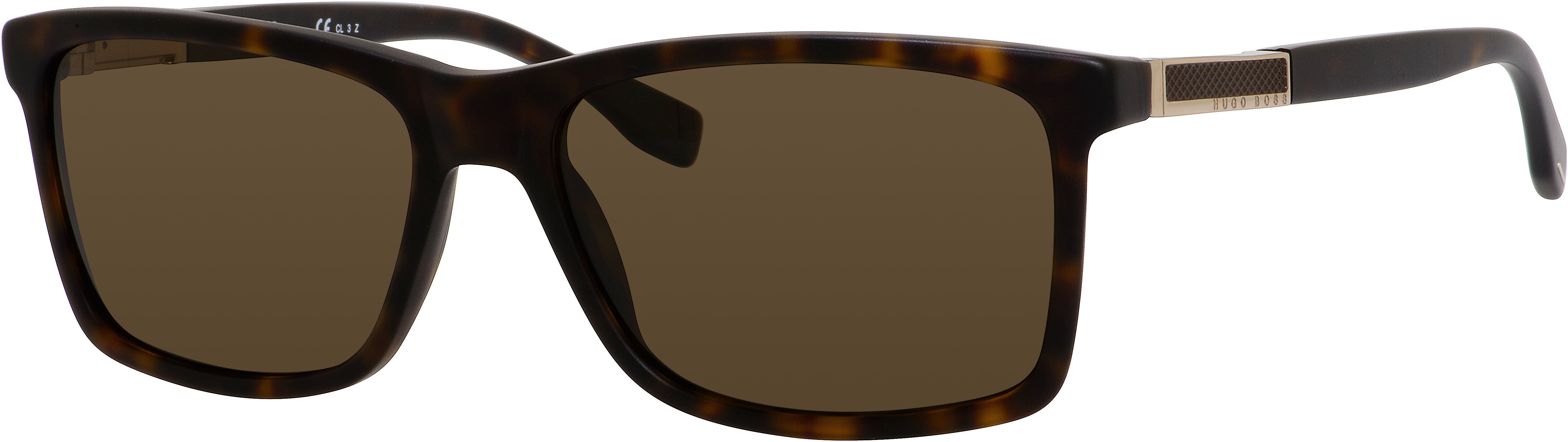 Boss (hub) Boss 0704/P/S Rectangular Sunglasses 0AQT-0AQT  Dark Havana Light Gold (SP Bronze Pz)