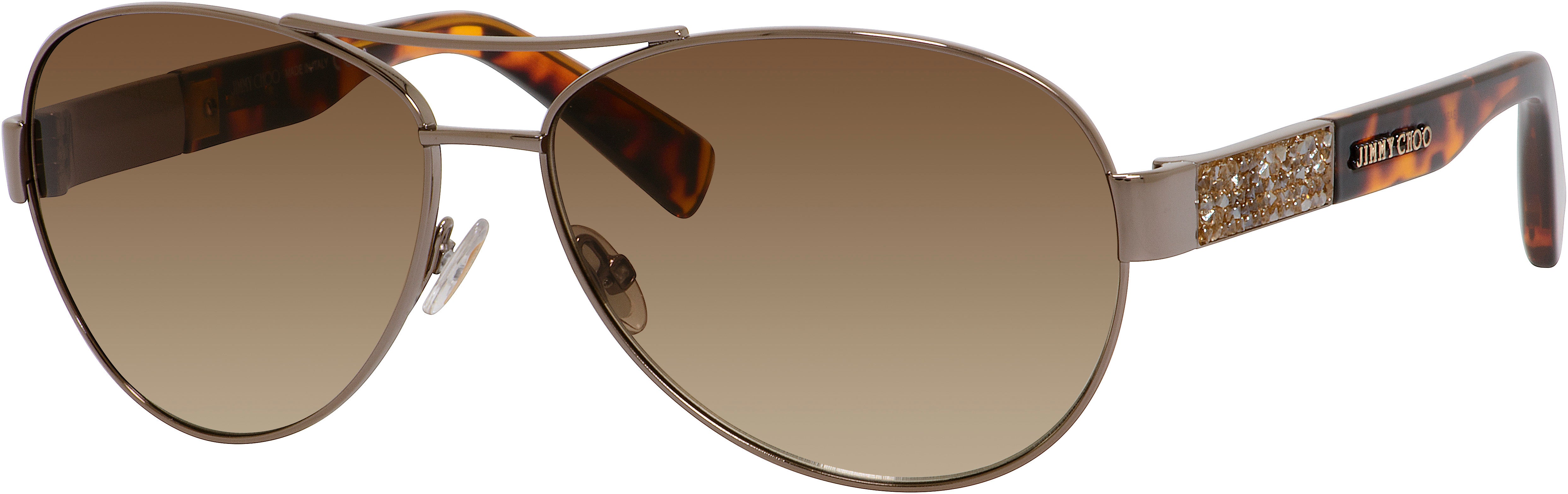 Jimmy Choo Baba/S Aviator Sunglasses 0VUT-0VUT  Shiny Bronze (JD Brown Gradient)