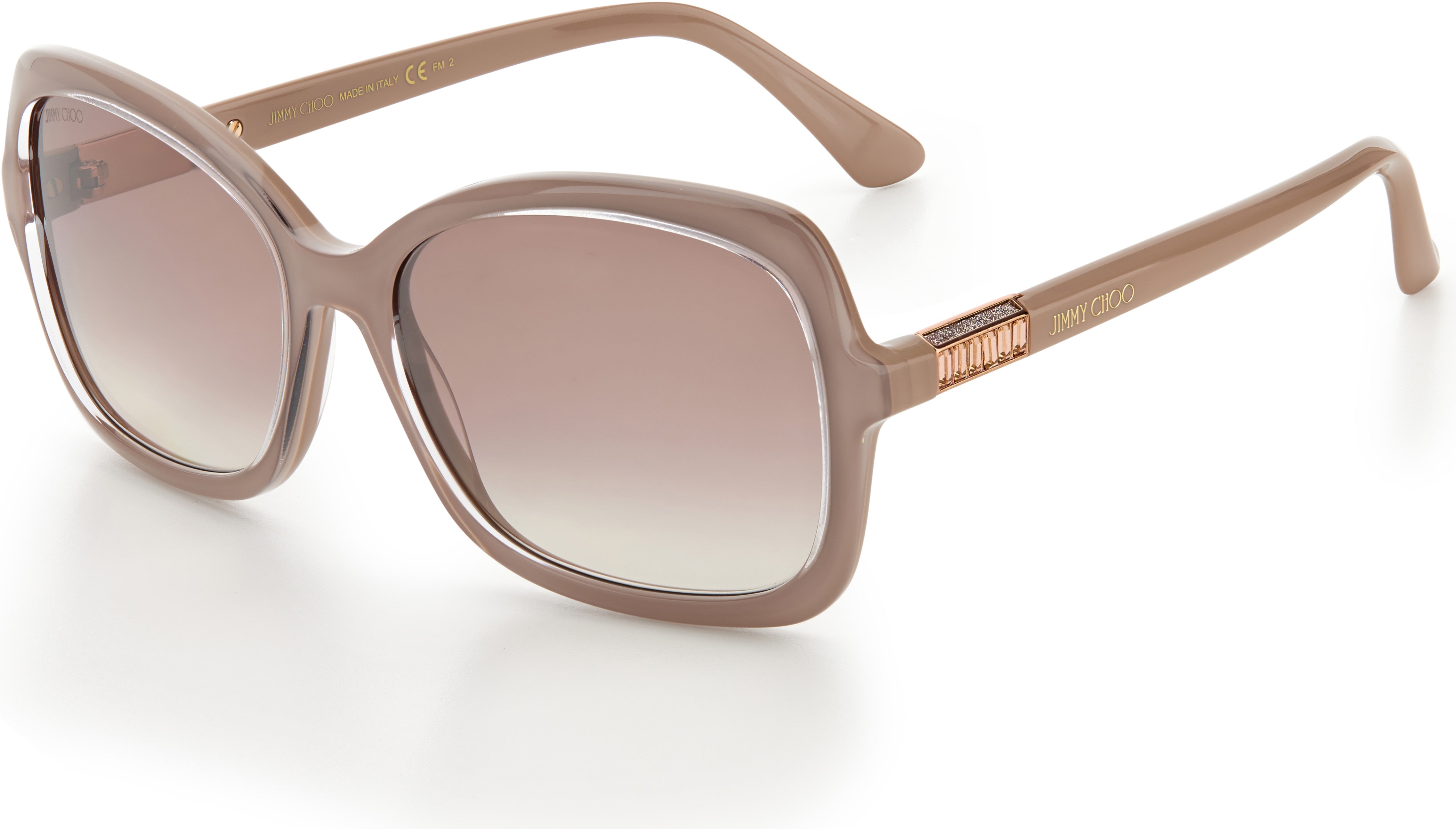 Jimmy Choo Bett/S Rectangular Sunglasses 0FWM-0FWM  Nude (NQ Brown Mirror Gradient)