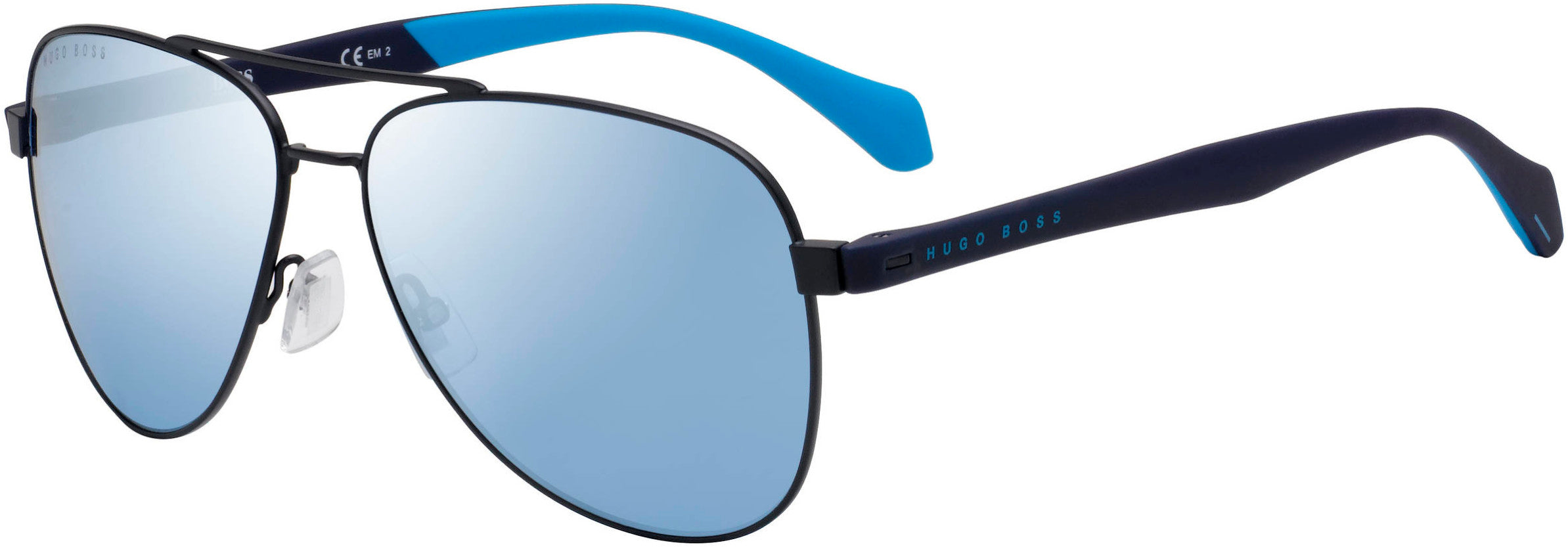 Boss (hub) Boss 1077/S Aviator Sunglasses 0FLL-0FLL  Matte Blue (3J Azure Multilaye)