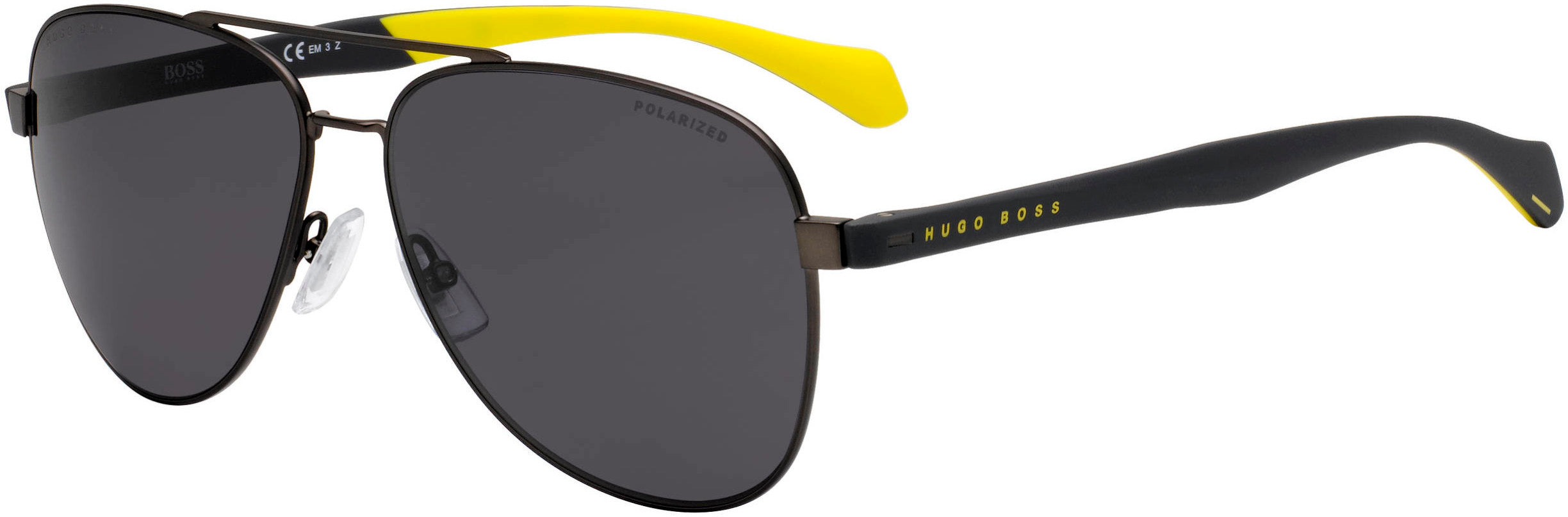 Boss (hub) Boss 1077/S Aviator Sunglasses 0SVK-0SVK  Semi Matte Ruthenium Black (M9 Gray Pz)