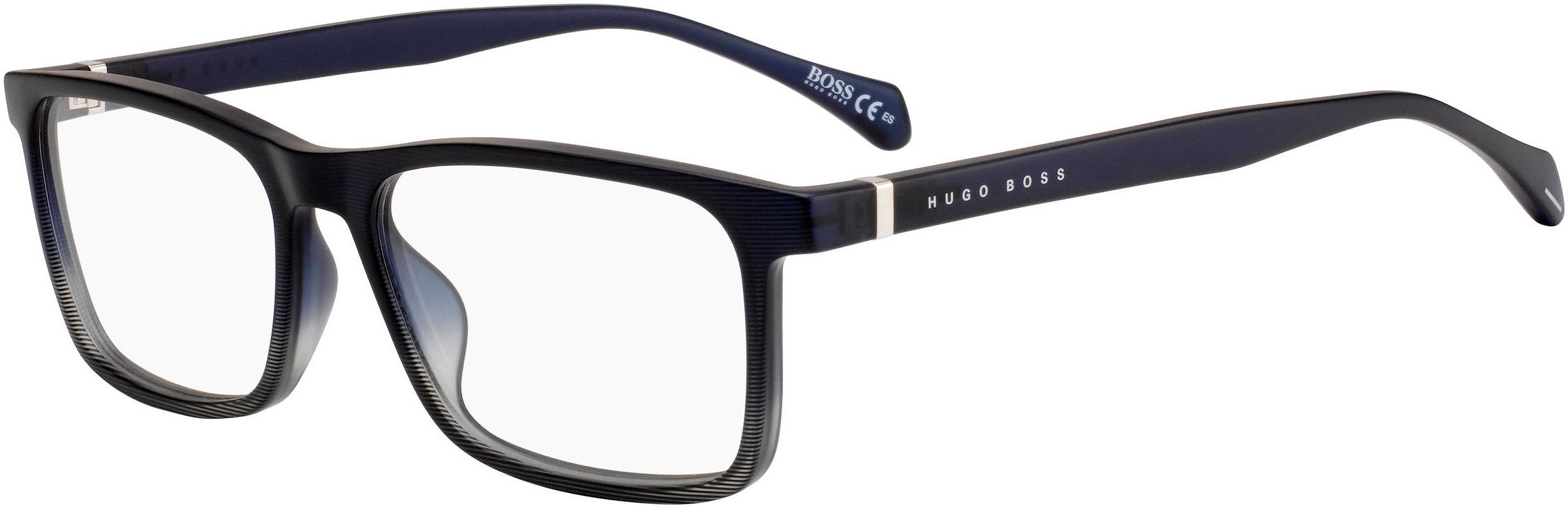 Boss (hub) Boss 1084 Rectangular Eyeglasses 026O-026O  Matte Blue Pattern (00 Demo Lens)