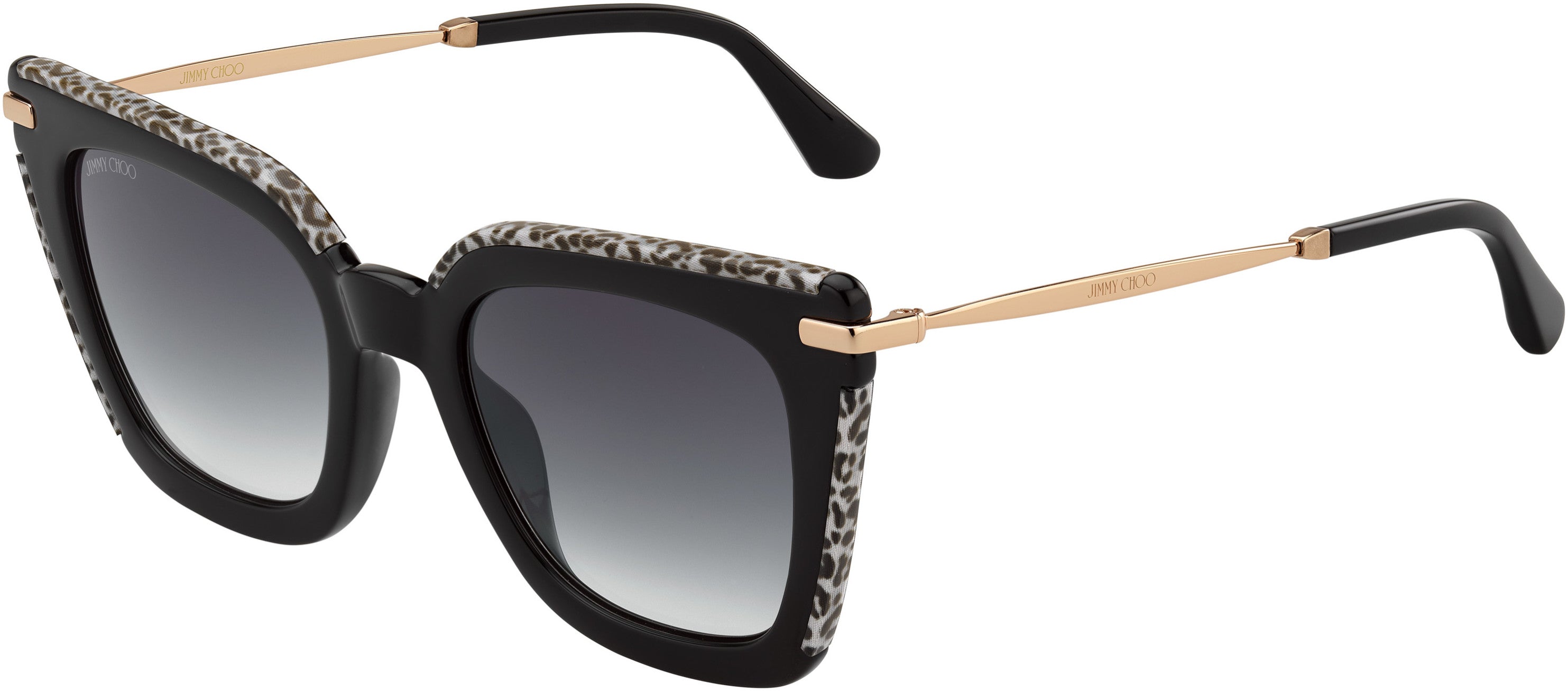 Jimmy Choo Ciara/G/S Square Sunglasses 0FP3-0FP3  Bkgd Leop (9O Dark Gray Gradient)