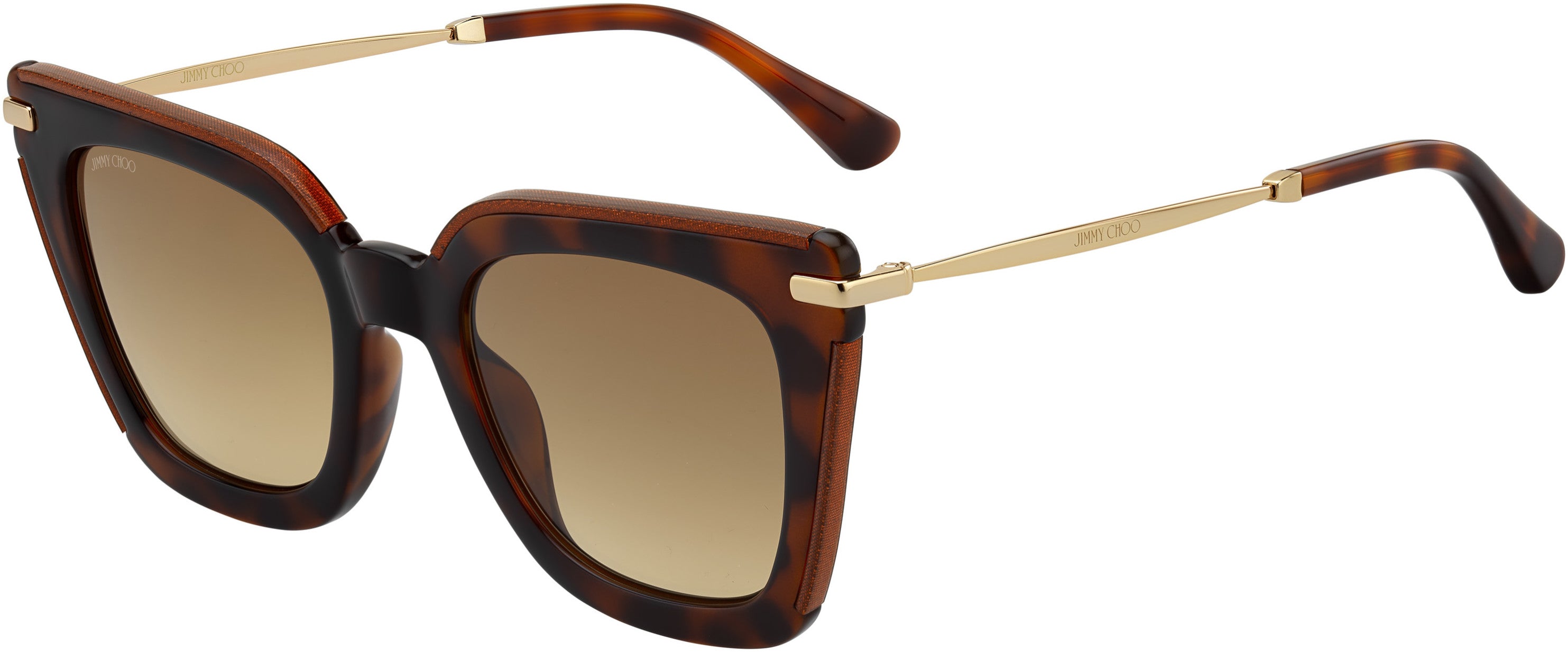 Jimmy Choo Ciara/G/S Square Sunglasses 0OCY-0OCY  Havana Cml Glitter (HA Brown Gradient)