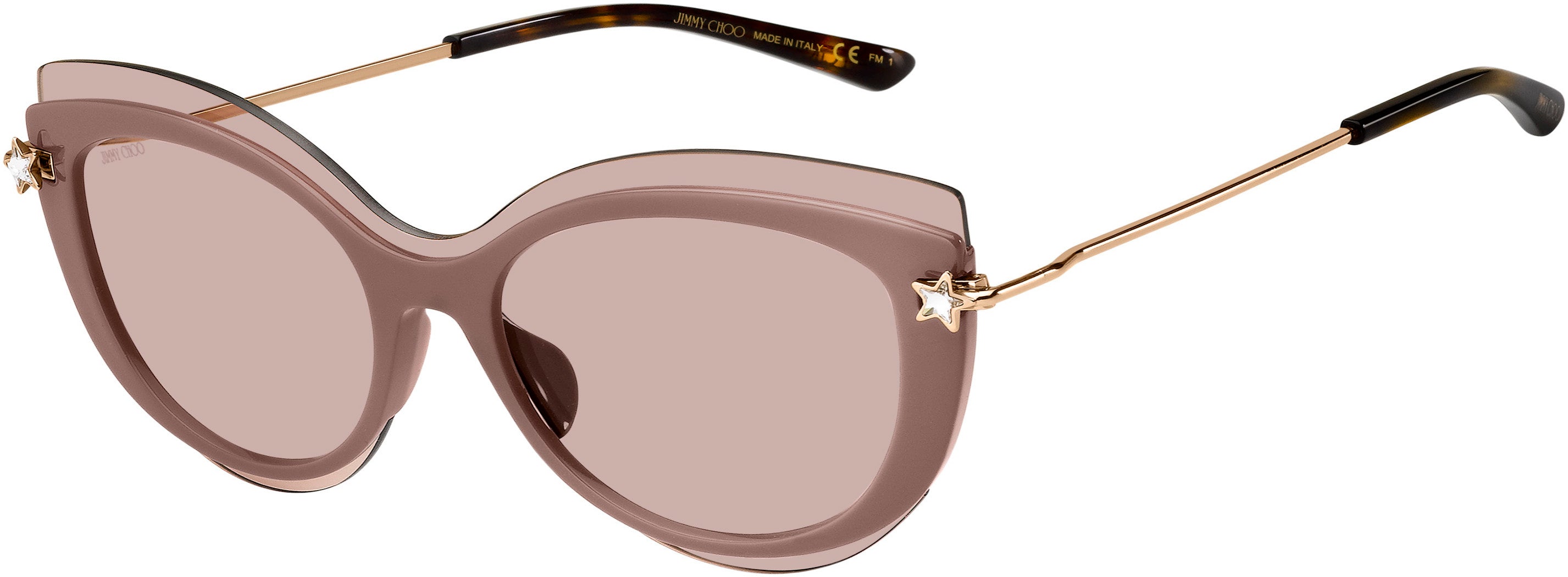 Jimmy Choo Clea/G/S Cat Eye/butterfly Sunglasses 0FWM-0FWM  Nude (K1 Gold Mirror)