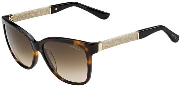 Jimmy Choo Cora/S Rectangular Sunglasses 0FA5-0FA5  Dark Havana (JD Brown Gradient)