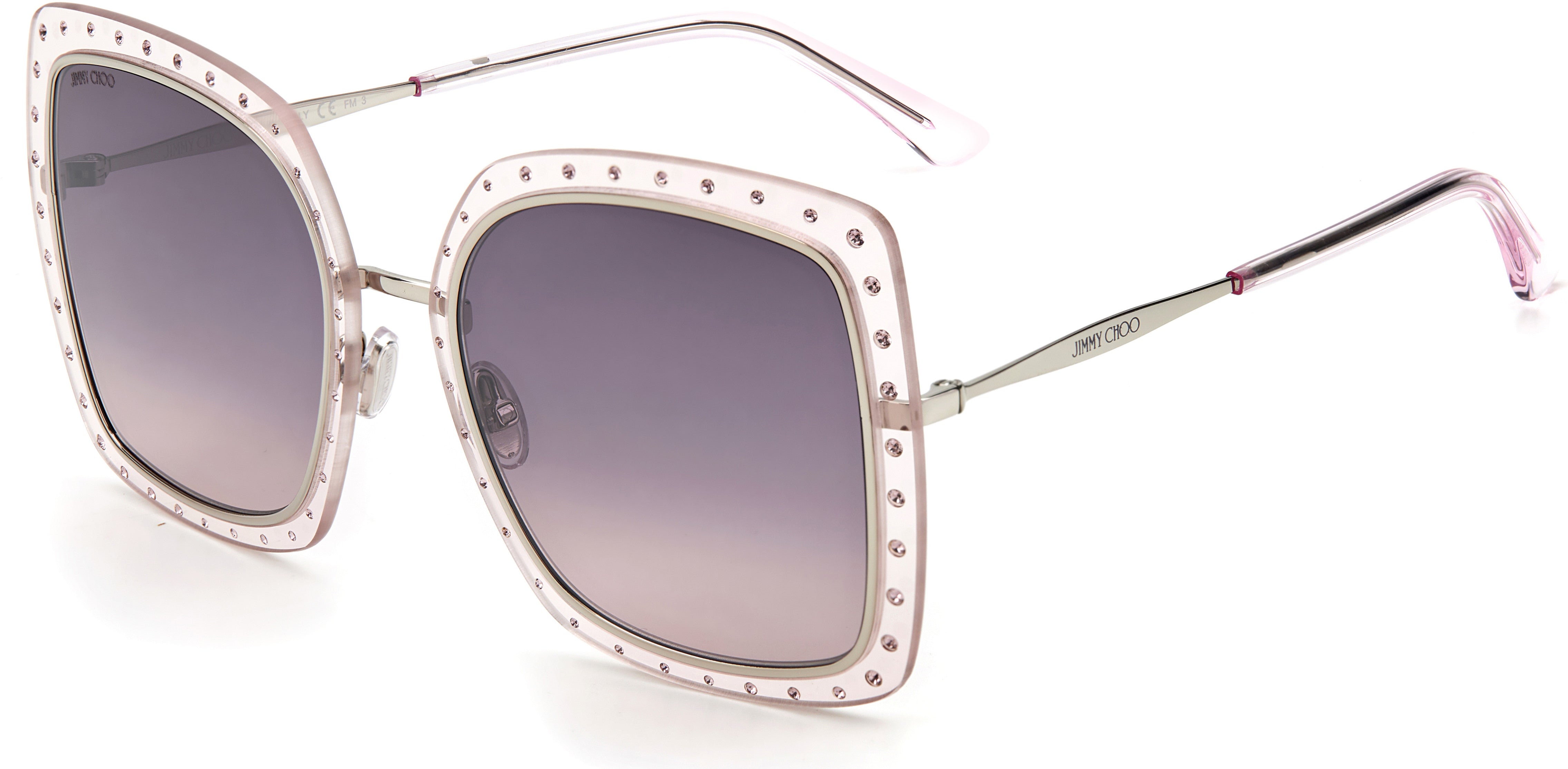 Jimmy Choo Dany/S Square Sunglasses 0KTS-0KTS  Palladium Lilac (F7 Violtgradmirslv)