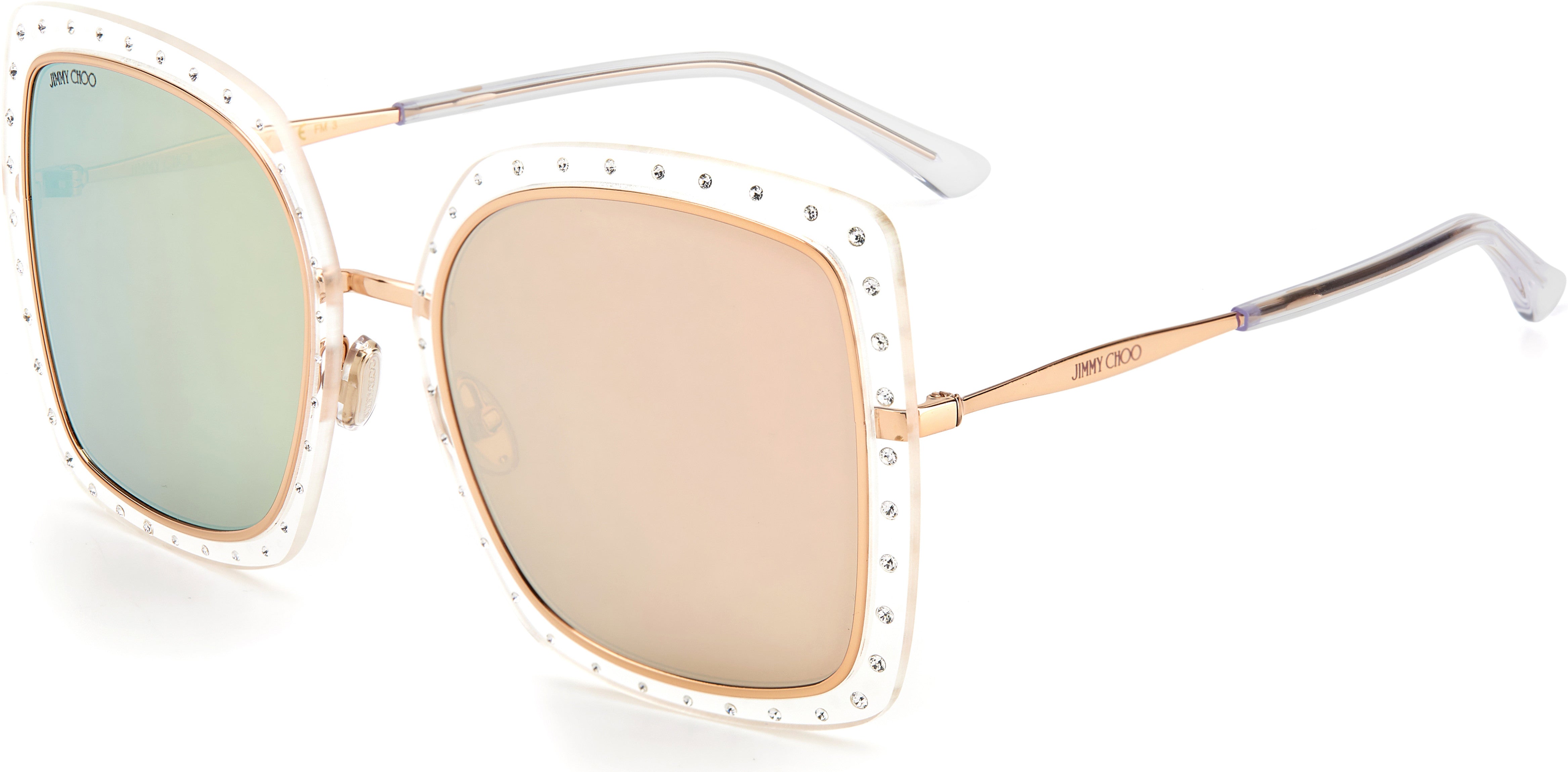 Jimmy Choo Dany/S Square Sunglasses 0REJ-0REJ  Crystal Gold (SQ Multilayer Gold)