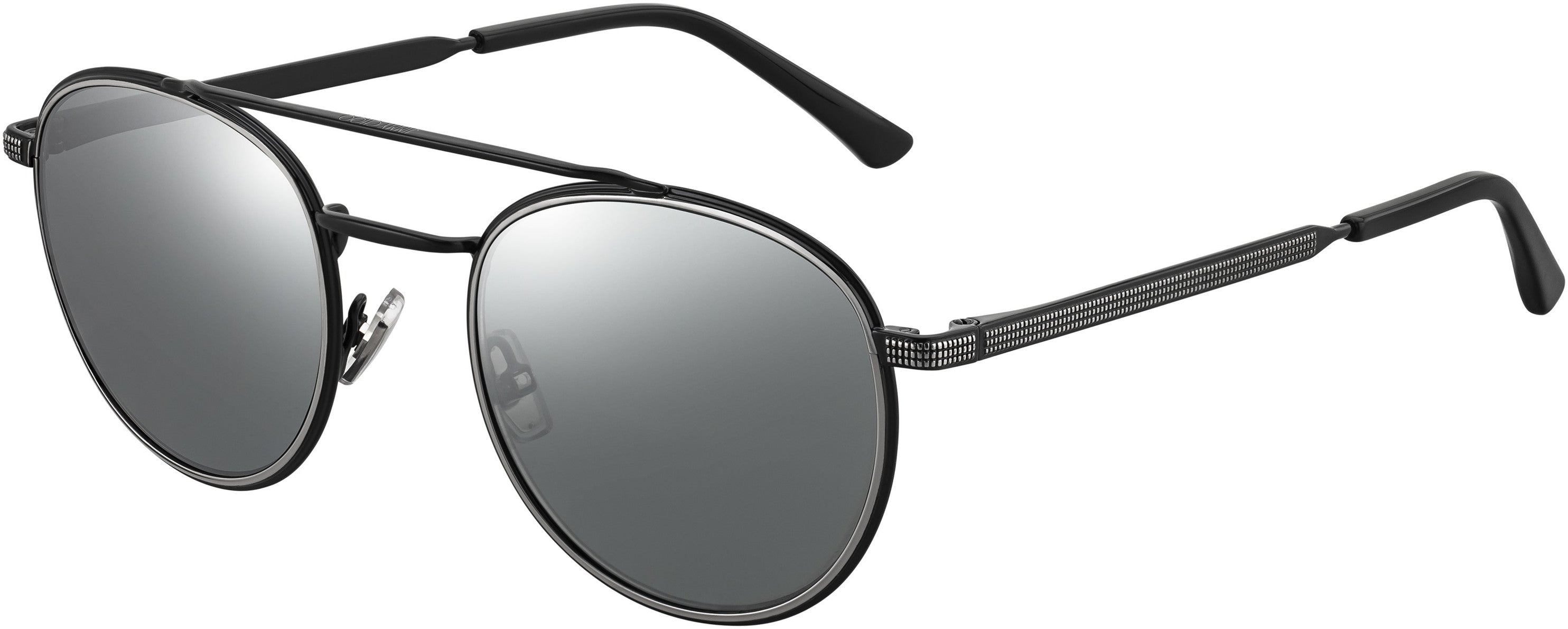 Jimmy Choo Dave/S Oval Modified Sunglasses 0BSC-0BSC  Black Silver (T4 Silver Mirror)