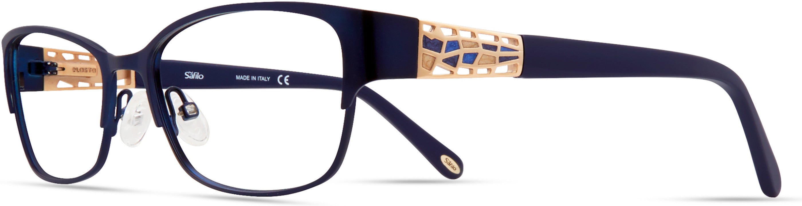  Emozioni 4387 Rectangular Eyeglasses 0E8W-0E8W  Semi Matte Navy (00 Demo Lens)