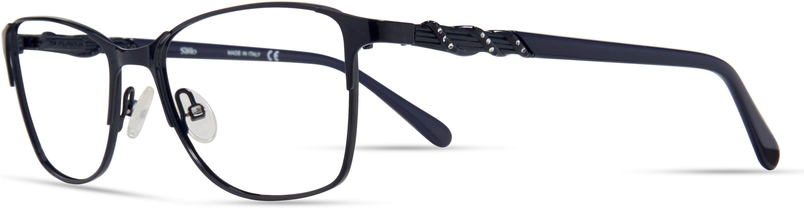  Emozioni 4390 Cat Eye/butterfly Eyeglasses 0E8W-0E8W  Semi Matte Navy (00 Demo Lens)