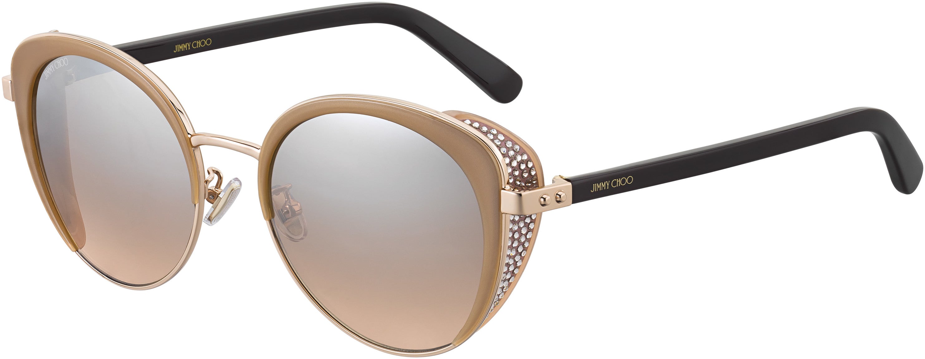 Jimmy Choo Gabby/F/S Oval Modified Sunglasses 0FWM-0FWM  Nude (G4 Silver Mirror Shaded Brown)