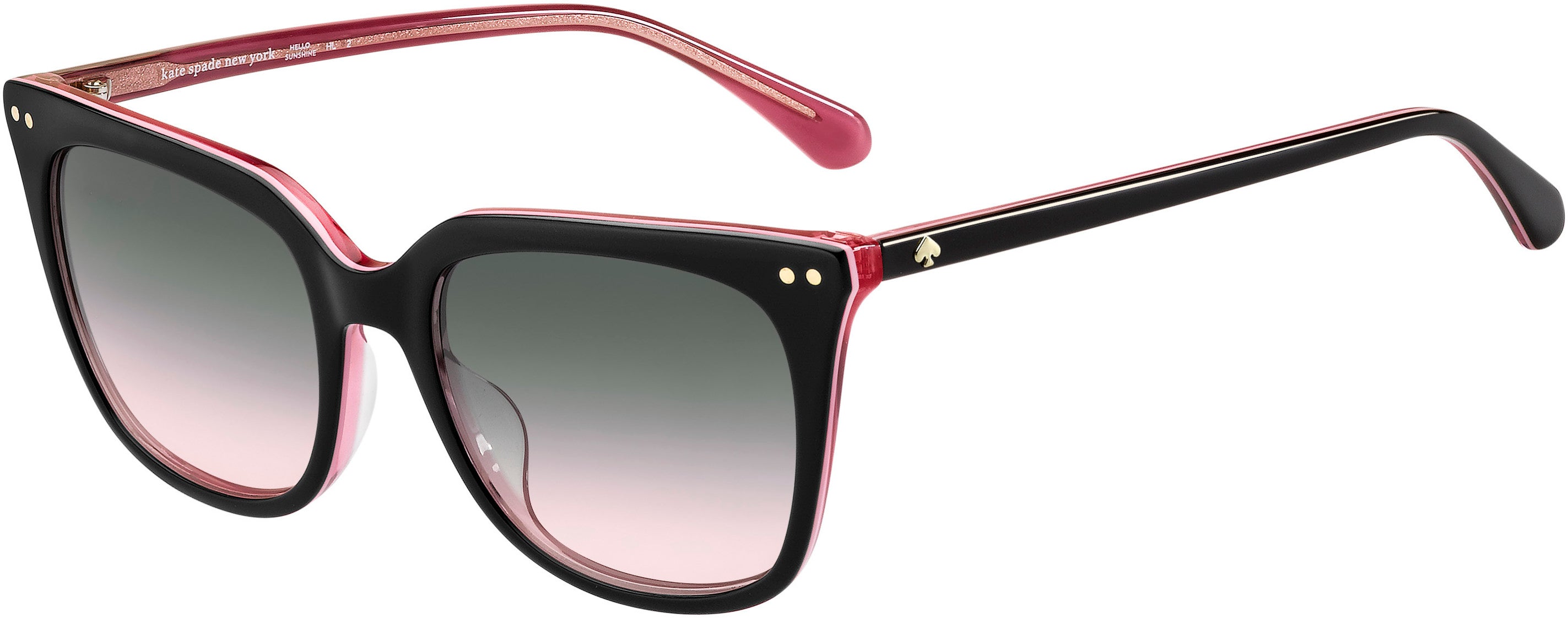 Kate Spade Giana/G/S Cat Eye/butterfly Sunglasses 0807-0807  Black (JP Green Shaded Pink)