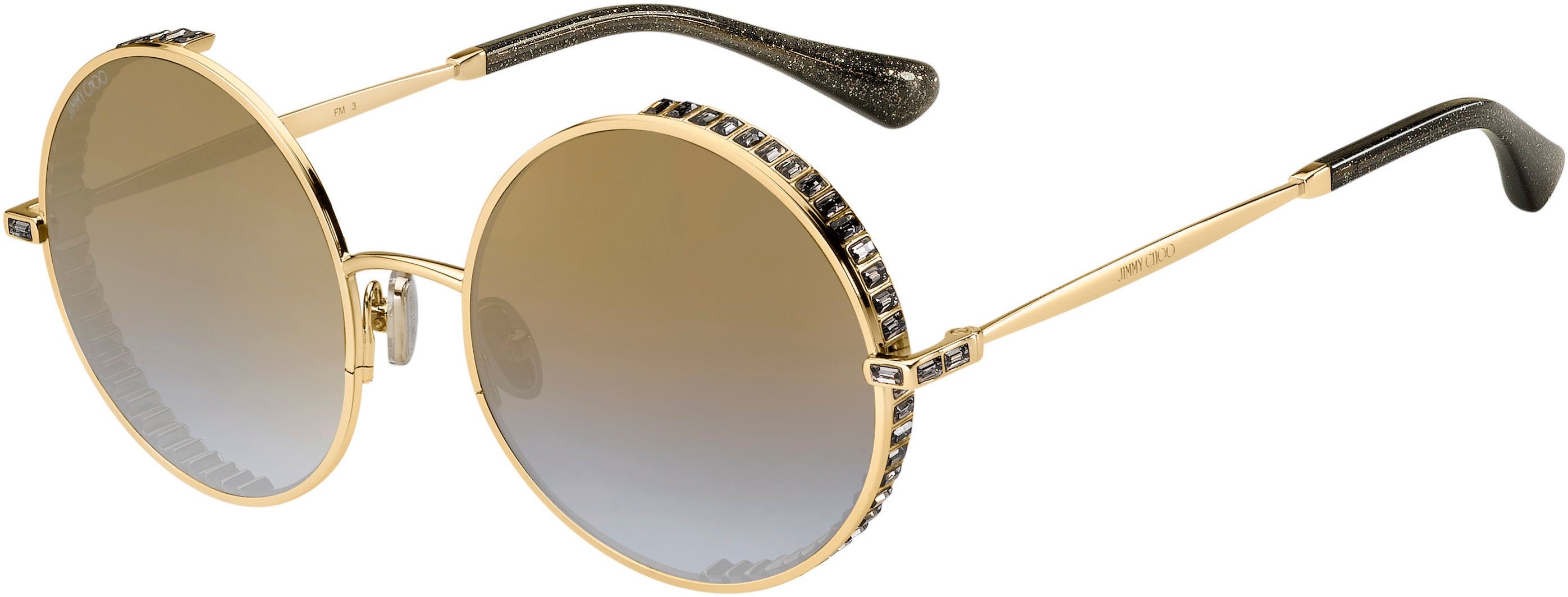 Jimmy Choo Goldy/S Oval Modified Sunglasses 0J5G-0J5G  Gold (FQ Gray Sf Gold Sp)