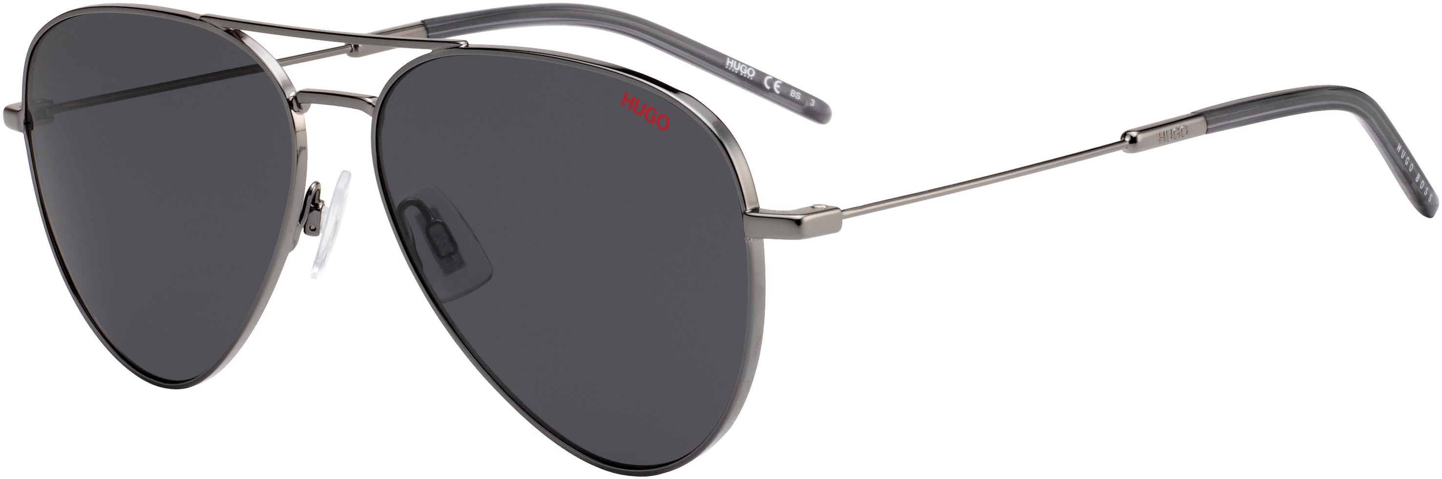 Hugo (hug) Hugo 1059/S Aviator Sunglasses 0KJ1-0KJ1  Dark Ruthenium (IR Gray)