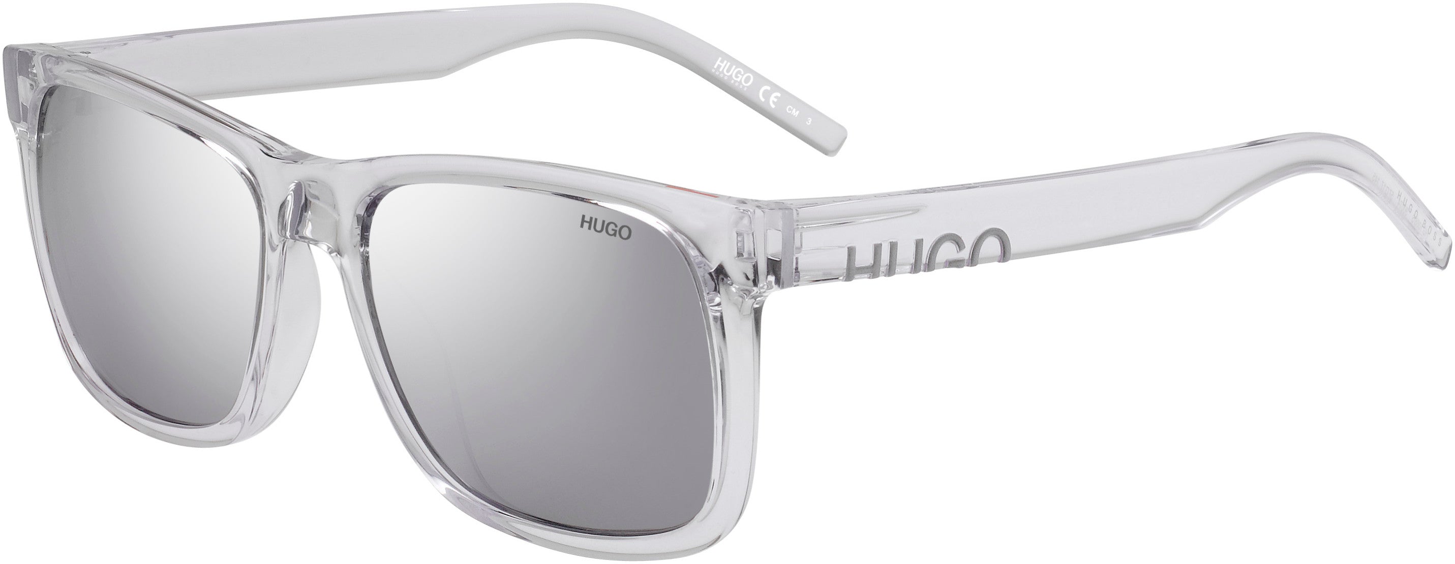 Hugo (hug) Hugo 1068/S Rectangular Sunglasses 0900-0900  Crystal (T4 Silver Mirror)