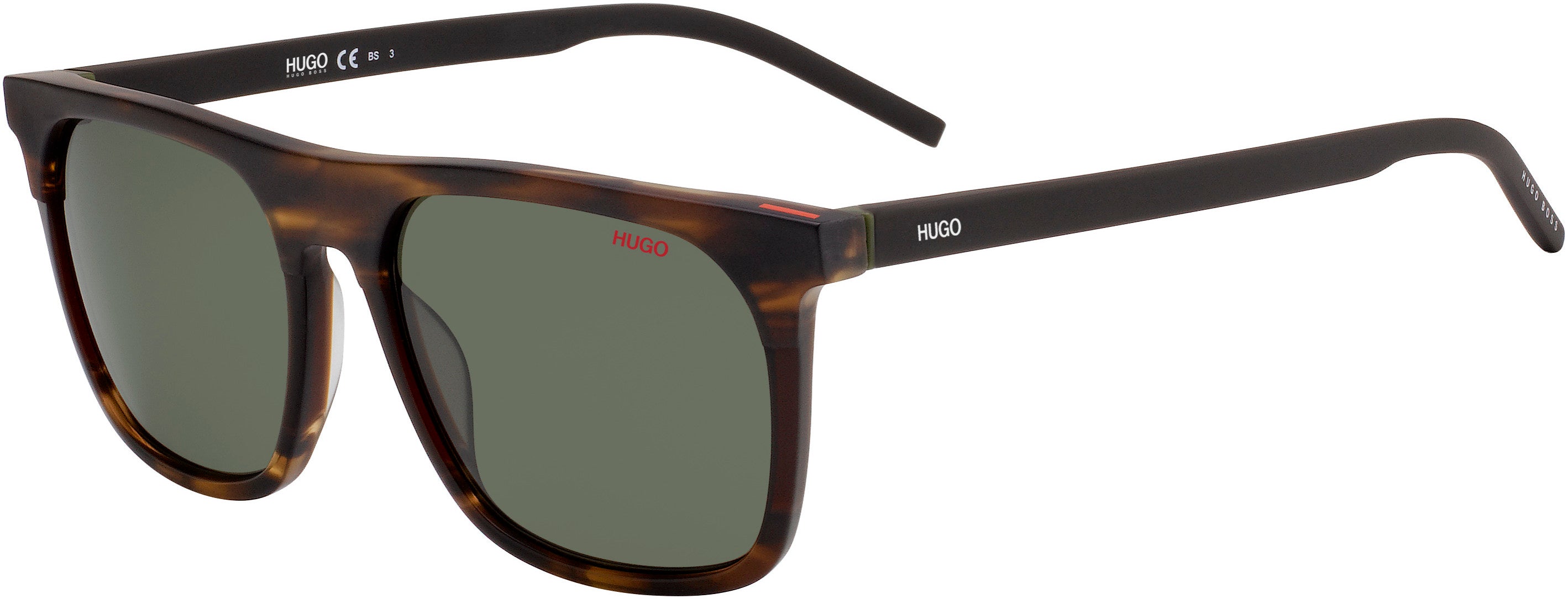 Hugo (hug) Hugo 1086/S Rectangular Sunglasses 0BU0-0BU0  Brown Hrwal (QT Green)