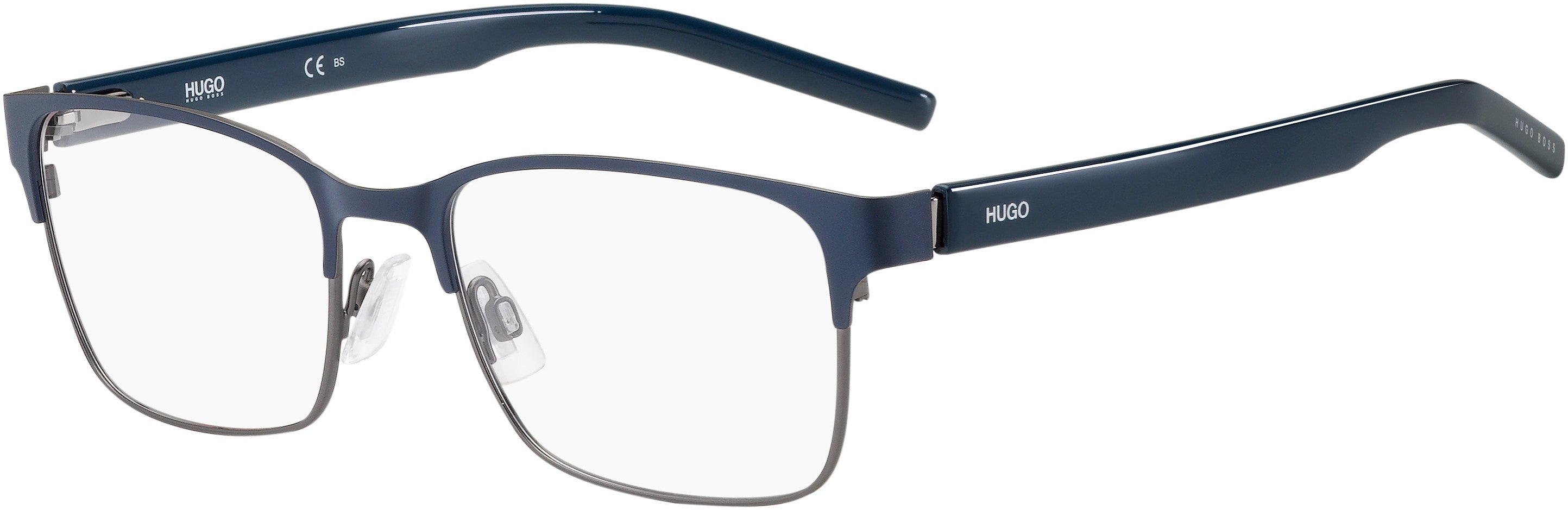 Hugo (hug) Hugo 1114 Square Eyeglasses 0FLL-0FLL  Matte Blue (00 Demo Lens)