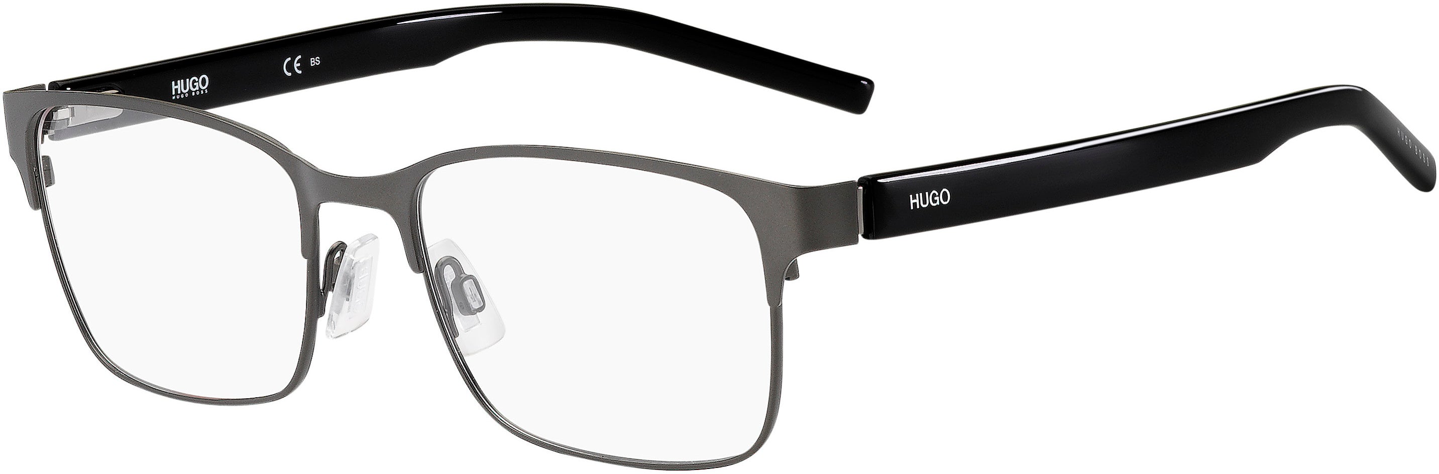 Hugo (hug) Hugo 1114 Square Eyeglasses 0SVK-0SVK  Semi Matte Ruthenium Black (00 Demo Lens)