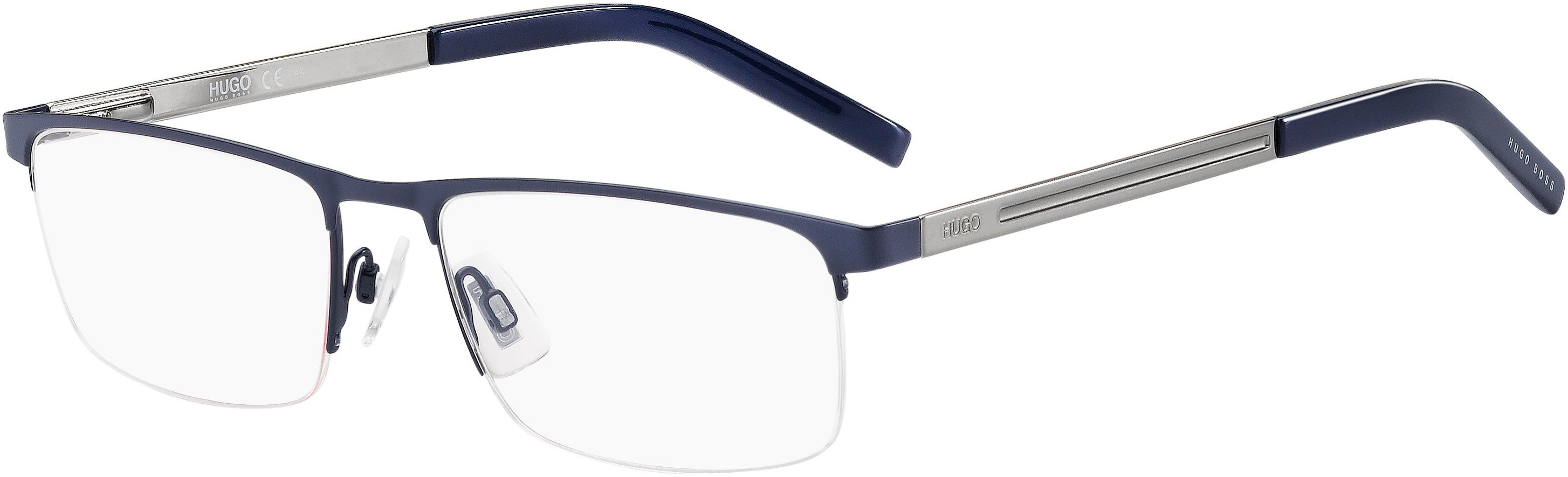 Hugo (hug) Hugo 1117 Square Eyeglasses 0FLL-0FLL  Matte Blue (00 Demo Lens)