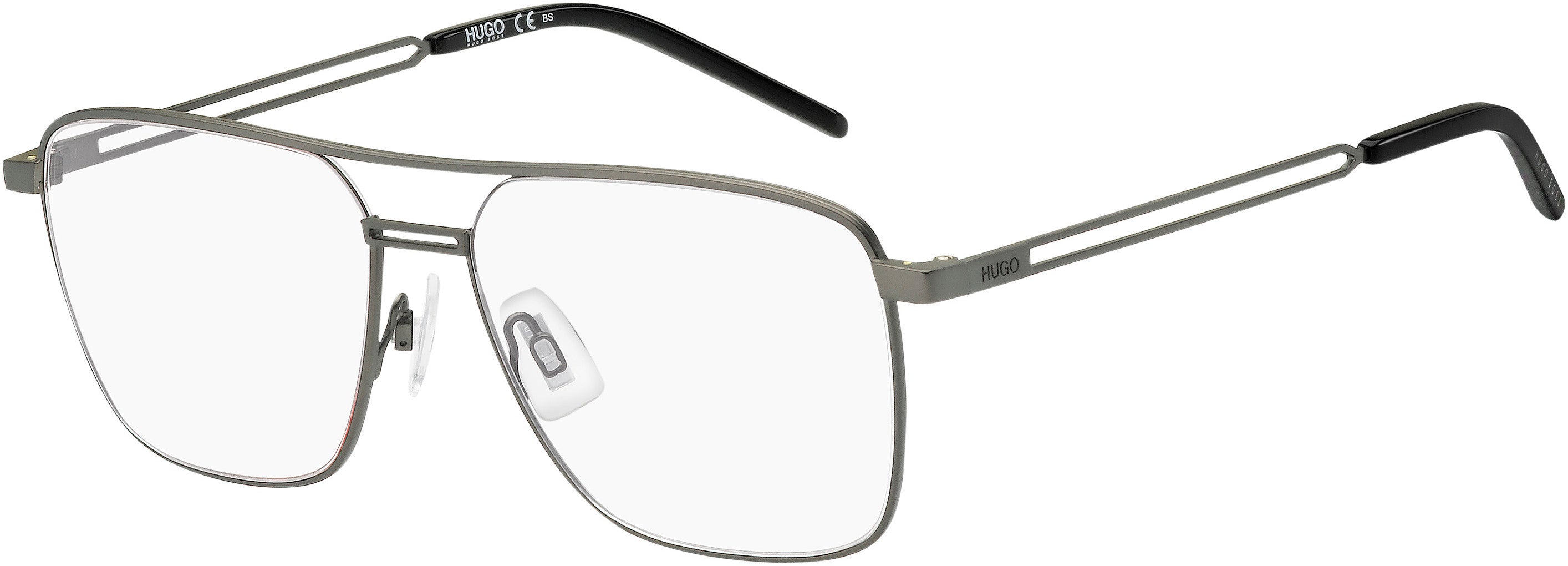 Hugo (hug) Hugo 1145 Special Shape Eyeglasses 0SVK-0SVK  Semi Matte Ruthenium Black (00 Demo Lens)