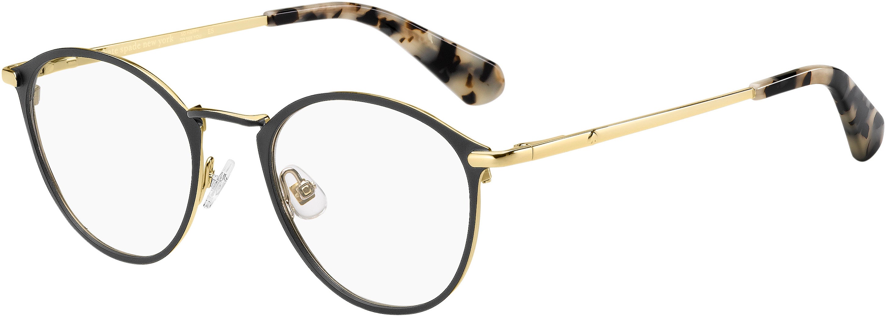 Kate Spade Jalyssa Oval Modified Eyeglasses 0807-0807  Black (00 Demo Lens)